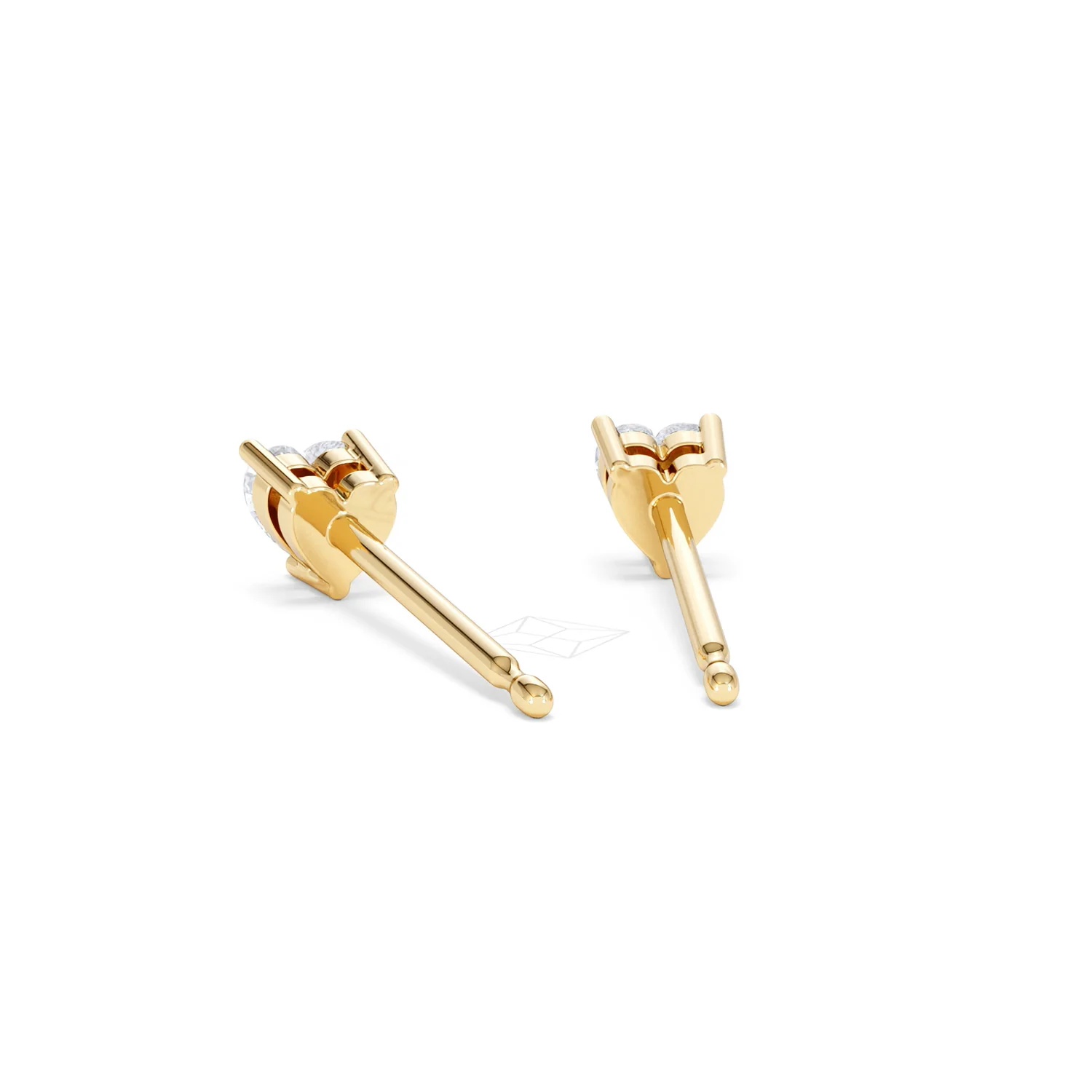 Naomi Heart Cut Lab Diamond Stud Earrings 0.30ct H/SI in 18k Gold Vermeil - Image 53
