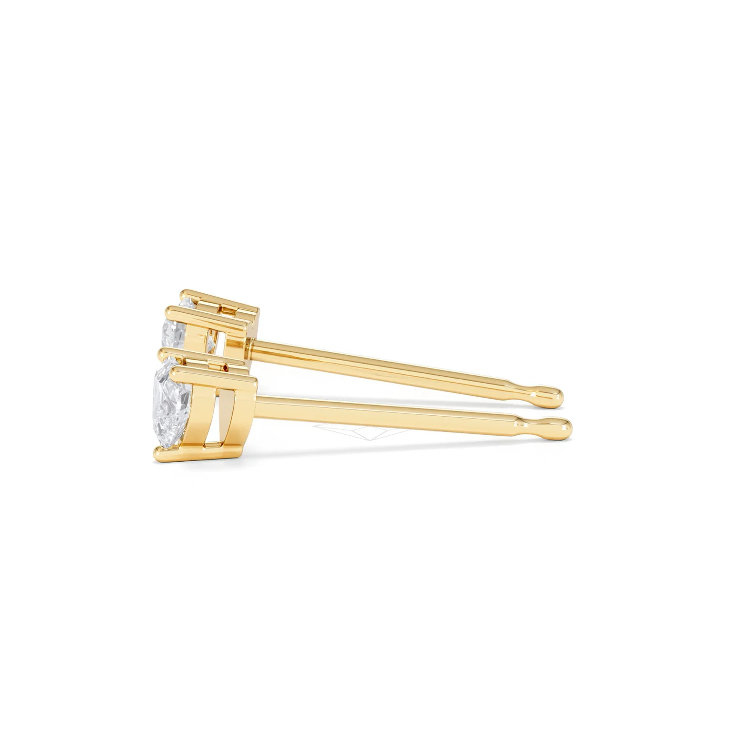 Naomi Heart Cut Lab Diamond Stud Earrings 0.30ct H/SI in 18k Gold Vermeil - Image 70