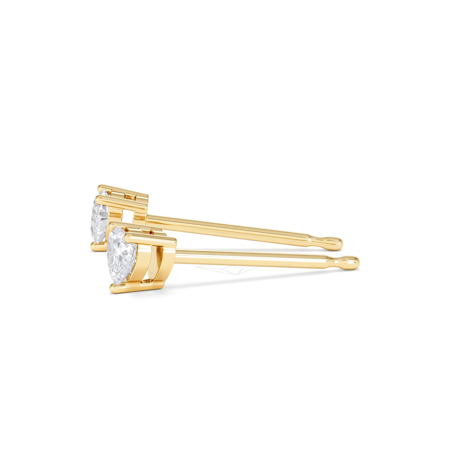 Naomi Heart Cut Lab Diamond Stud Earrings 0.30ct H/SI in 18k Gold Vermeil - Image 72