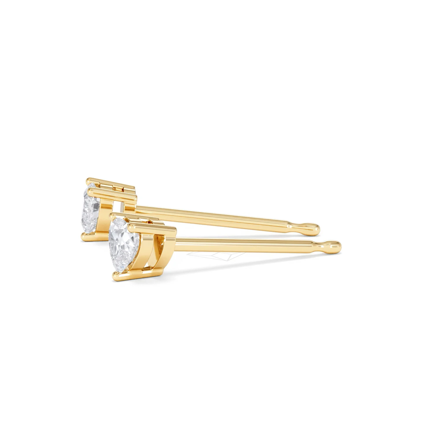 Naomi Heart Cut Lab Diamond Stud Earrings 0.30ct H/SI in 18k Gold Vermeil - Image 73