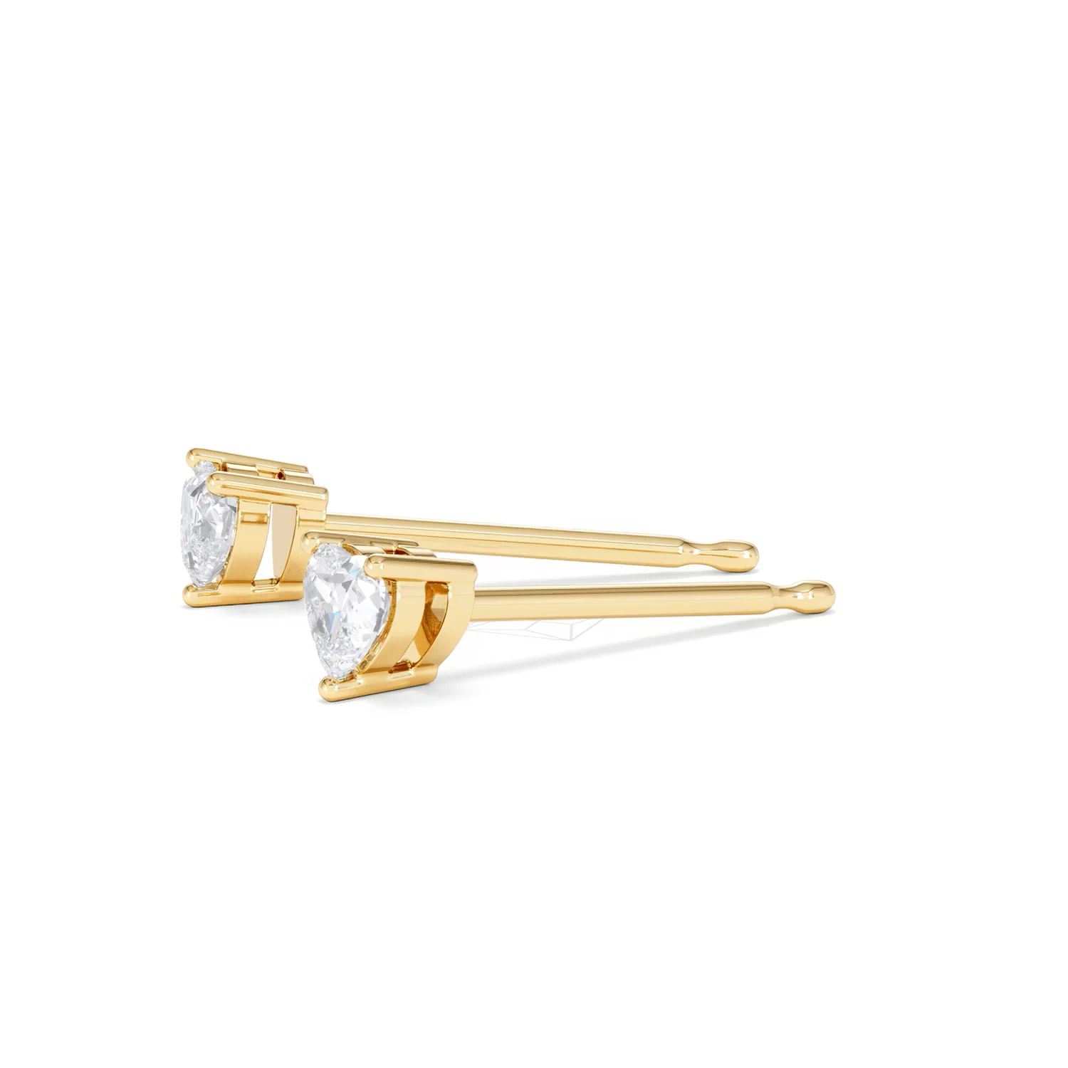 Naomi Heart Cut Lab Diamond Stud Earrings 0.30ct H/SI in 18k Gold Vermeil - Image 75
