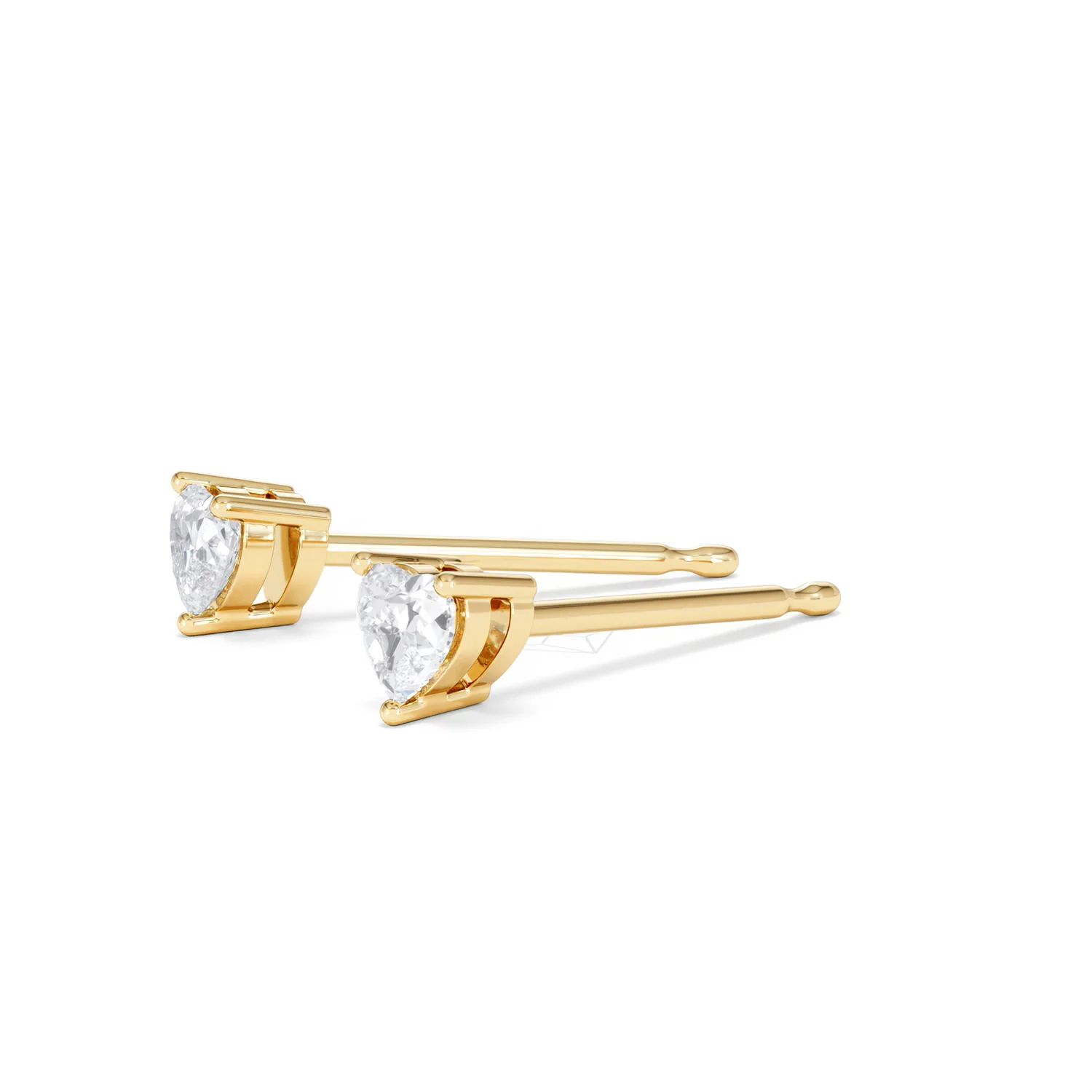 Naomi Heart Cut Lab Diamond Stud Earrings 0.30ct H/SI in 18k Gold Vermeil - Image 77