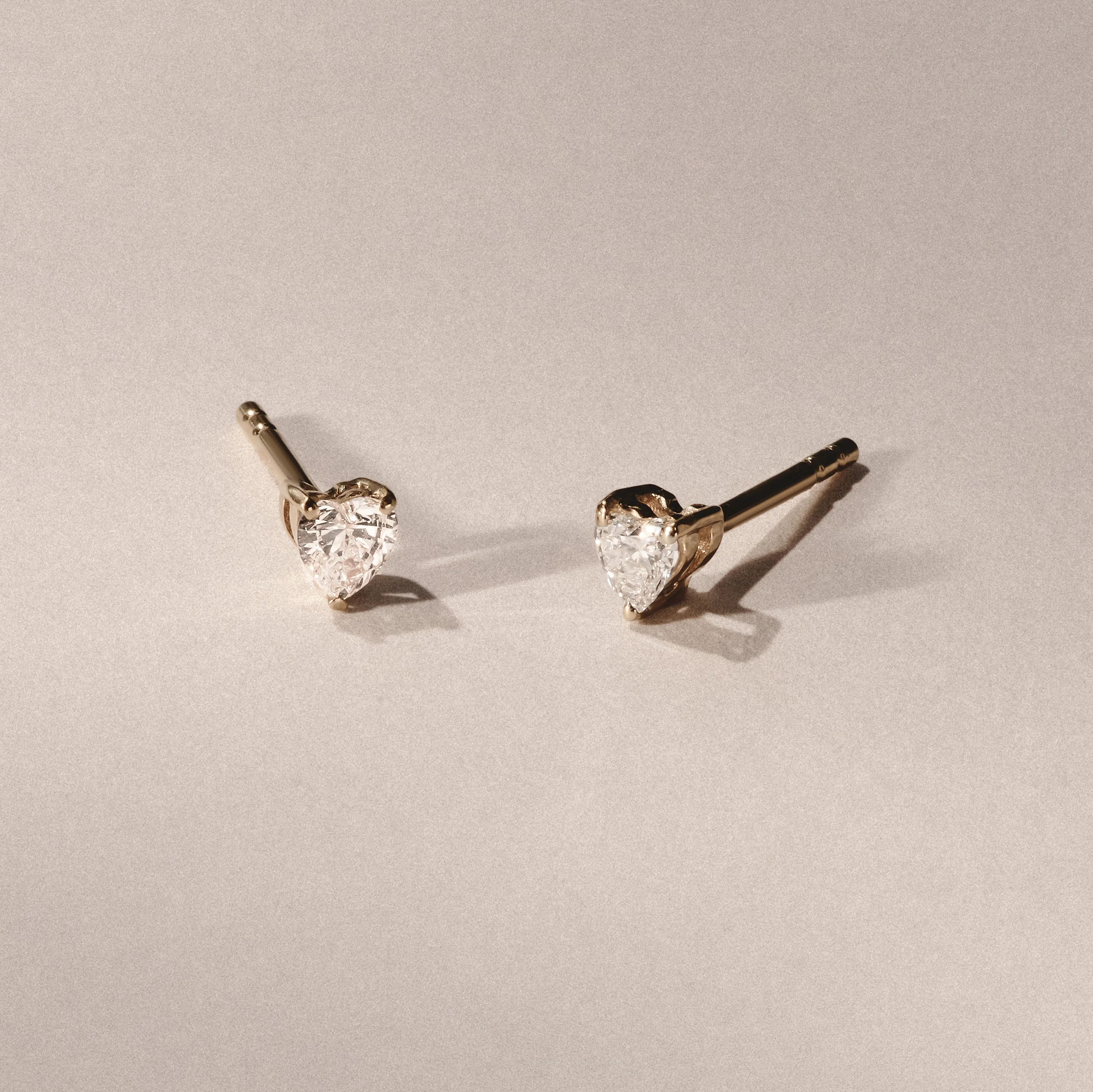 Naomi Heart Cut Lab Diamond Stud Earrings 0.30ct H/SI in 18k Gold Vermeil - Image 8