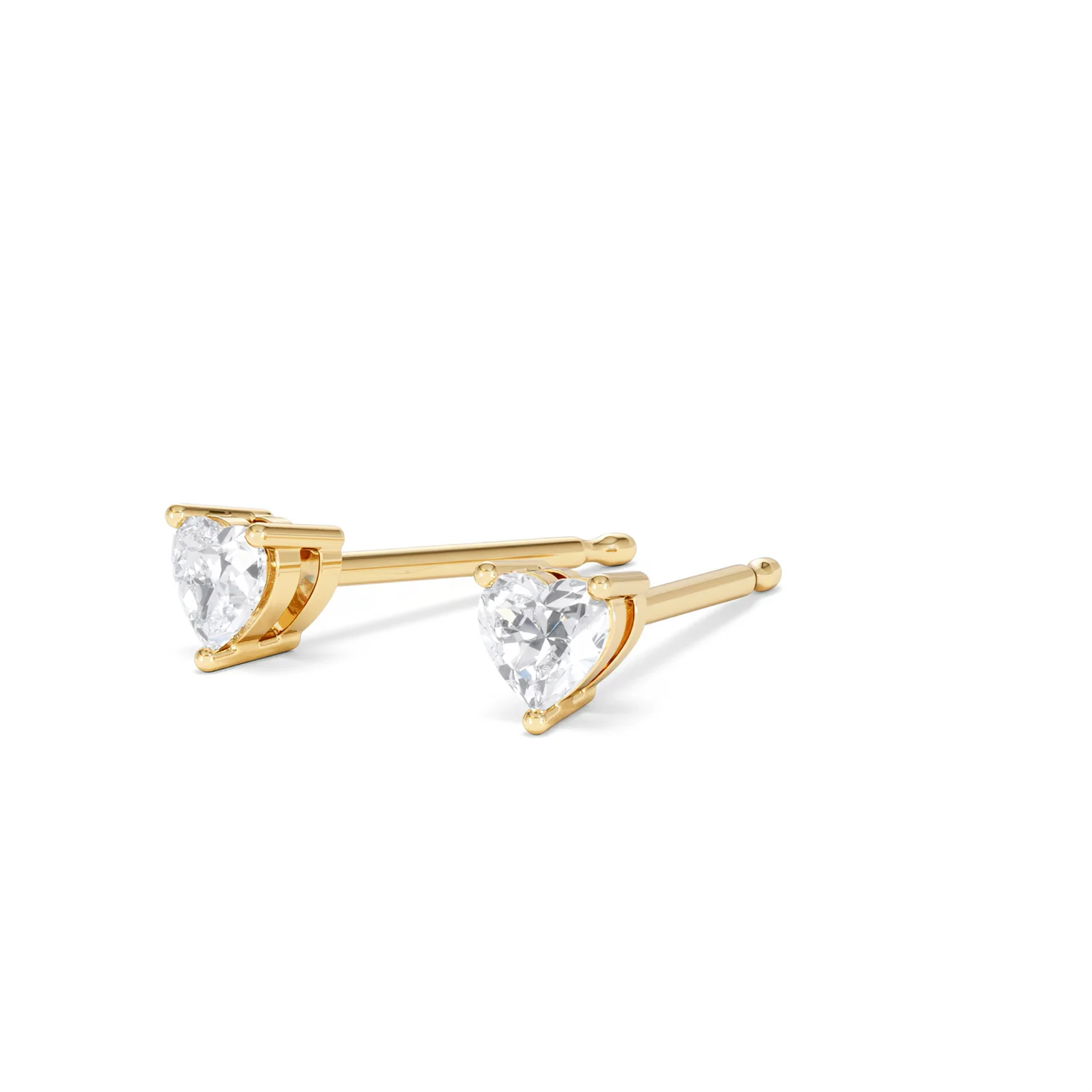 Naomi Heart Cut Lab Diamond Stud Earrings 0.30ct H/SI in 18k Gold Vermeil - Image 82