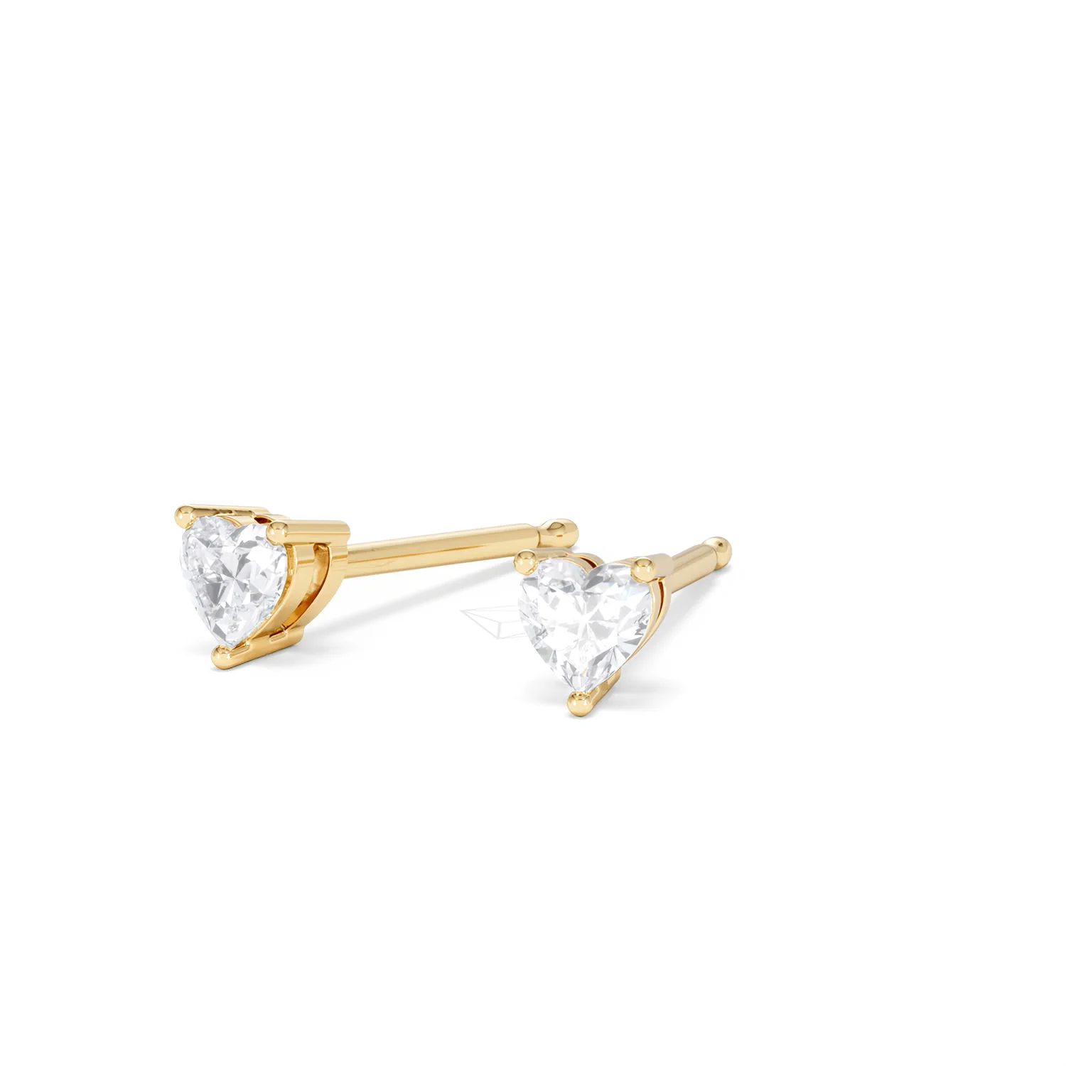 Naomi Heart Cut Lab Diamond Stud Earrings 0.30ct H/SI in 18k Gold Vermeil - Image 84
