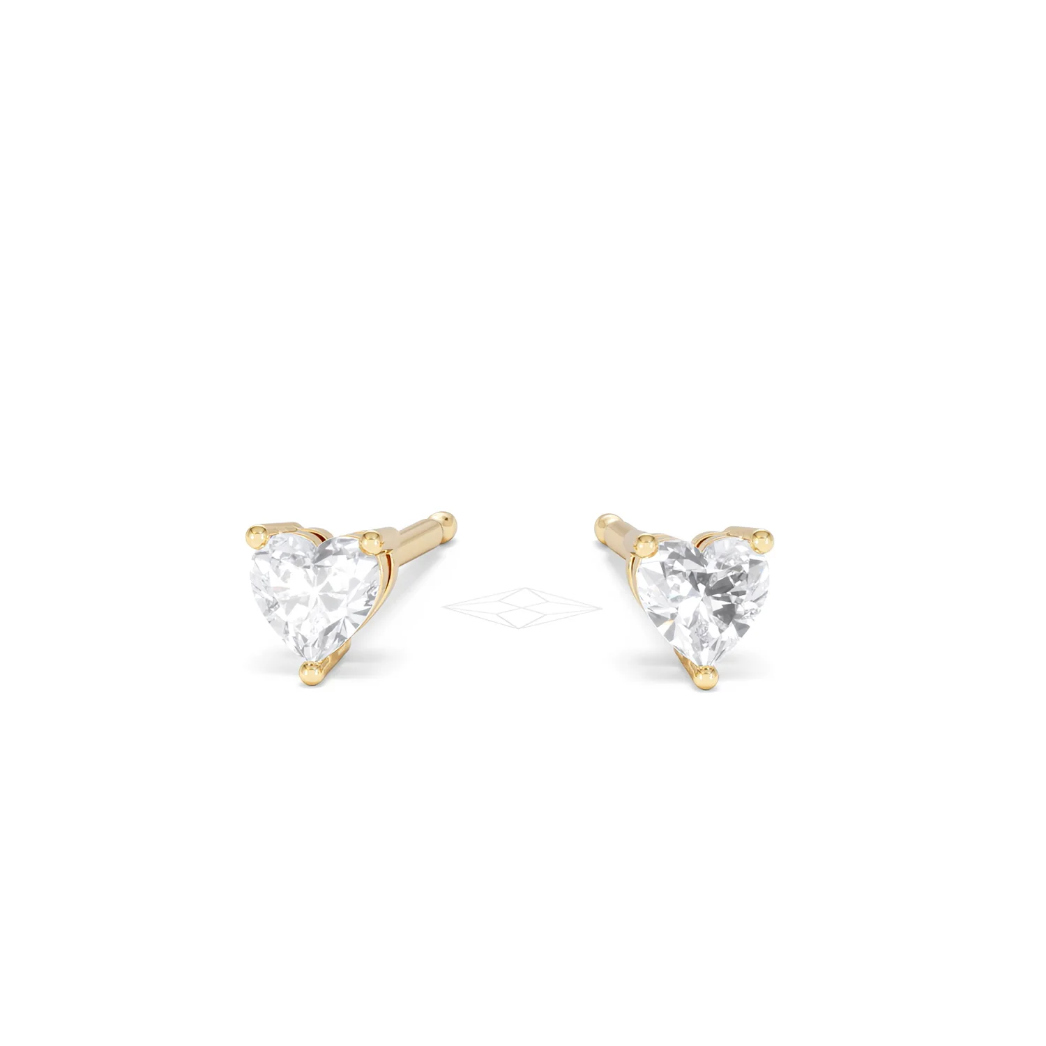 Naomi Heart Cut Lab Diamond Stud Earrings 0.30ct H/SI in 18k Gold Vermeil - Image 89