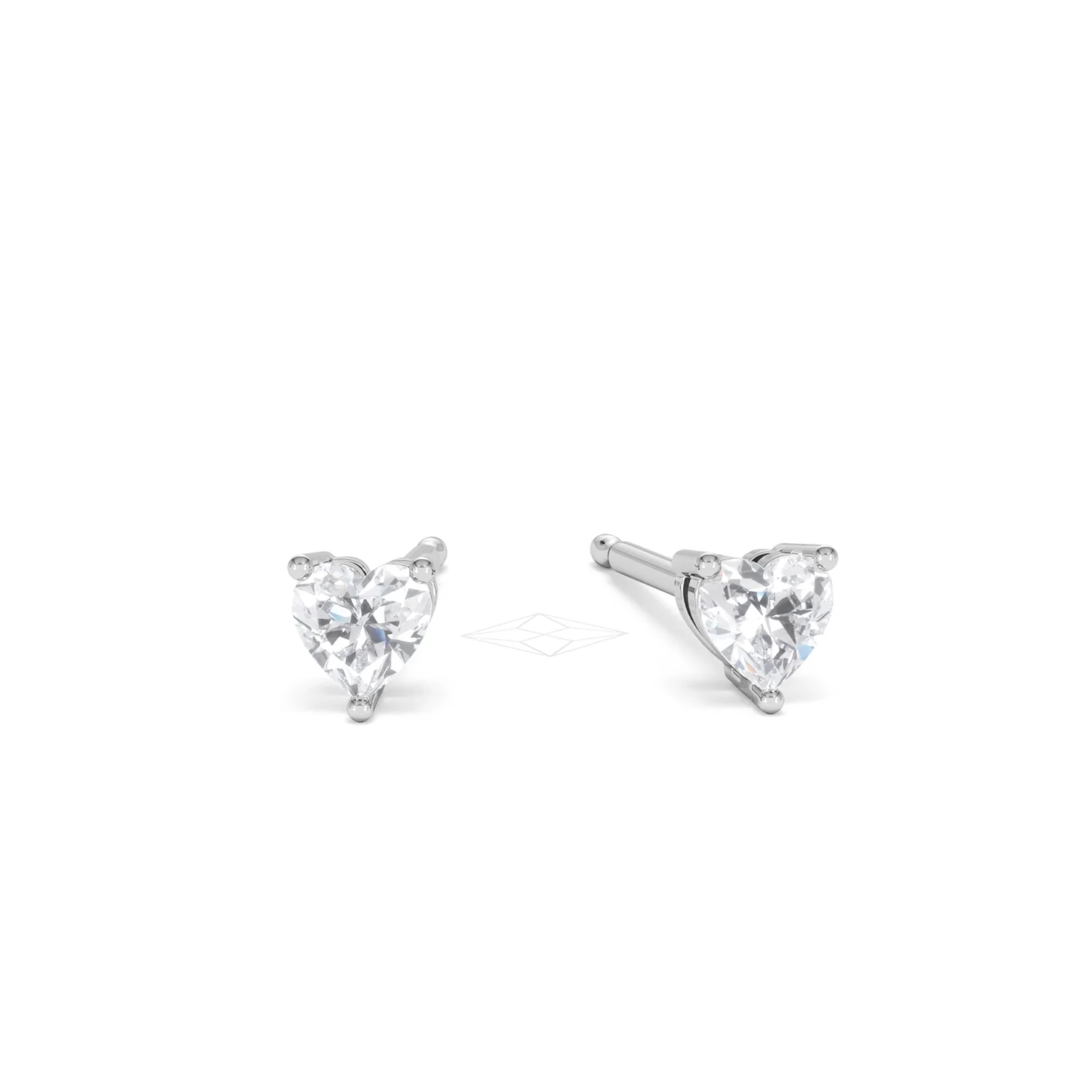 Naomi Heart Cut Lab Diamond Stud Earrings 0.30ct H/SI in 925 Silver - Image 11