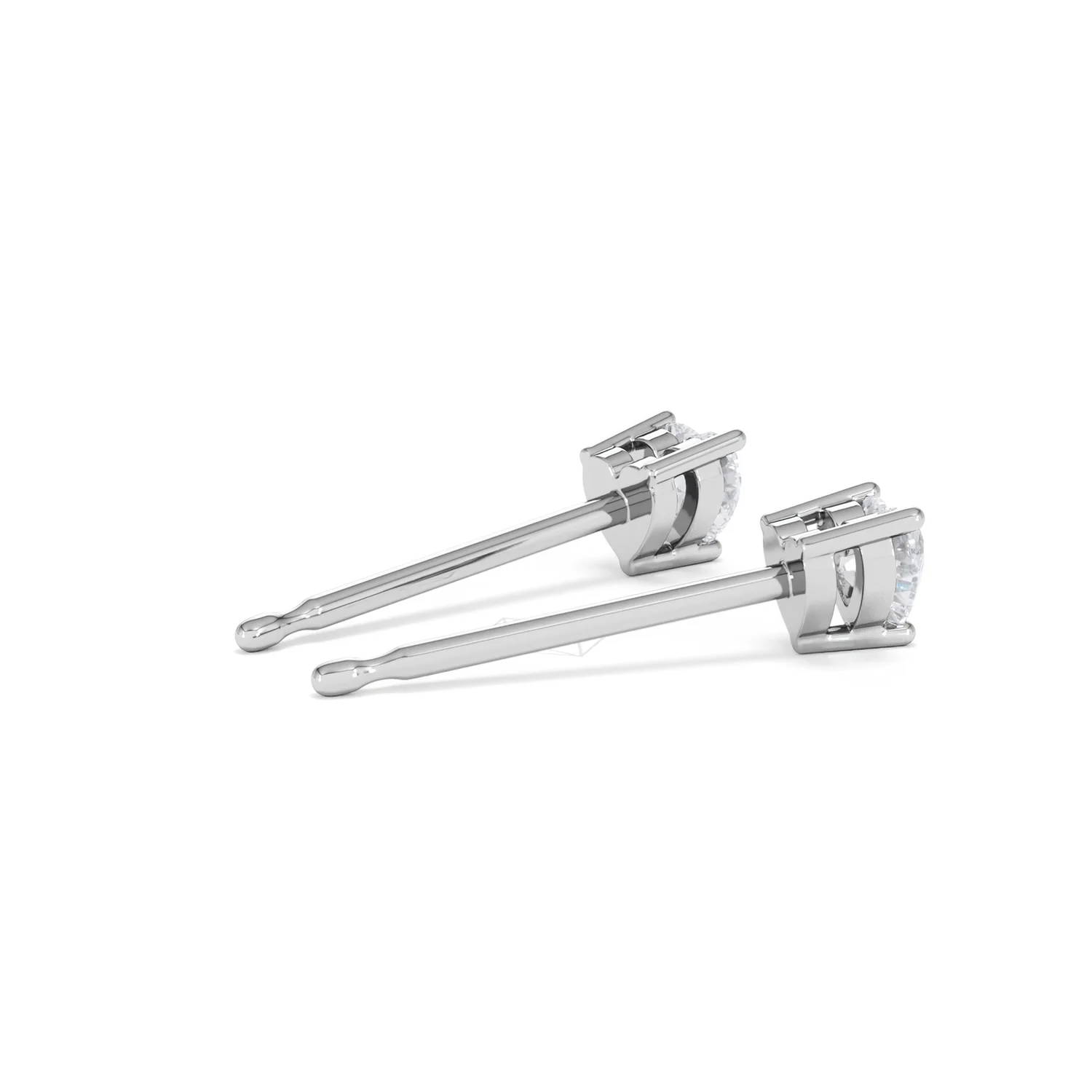 Naomi Heart Cut Lab Diamond Stud Earrings 0.30ct H/SI in 925 Silver - Image 36