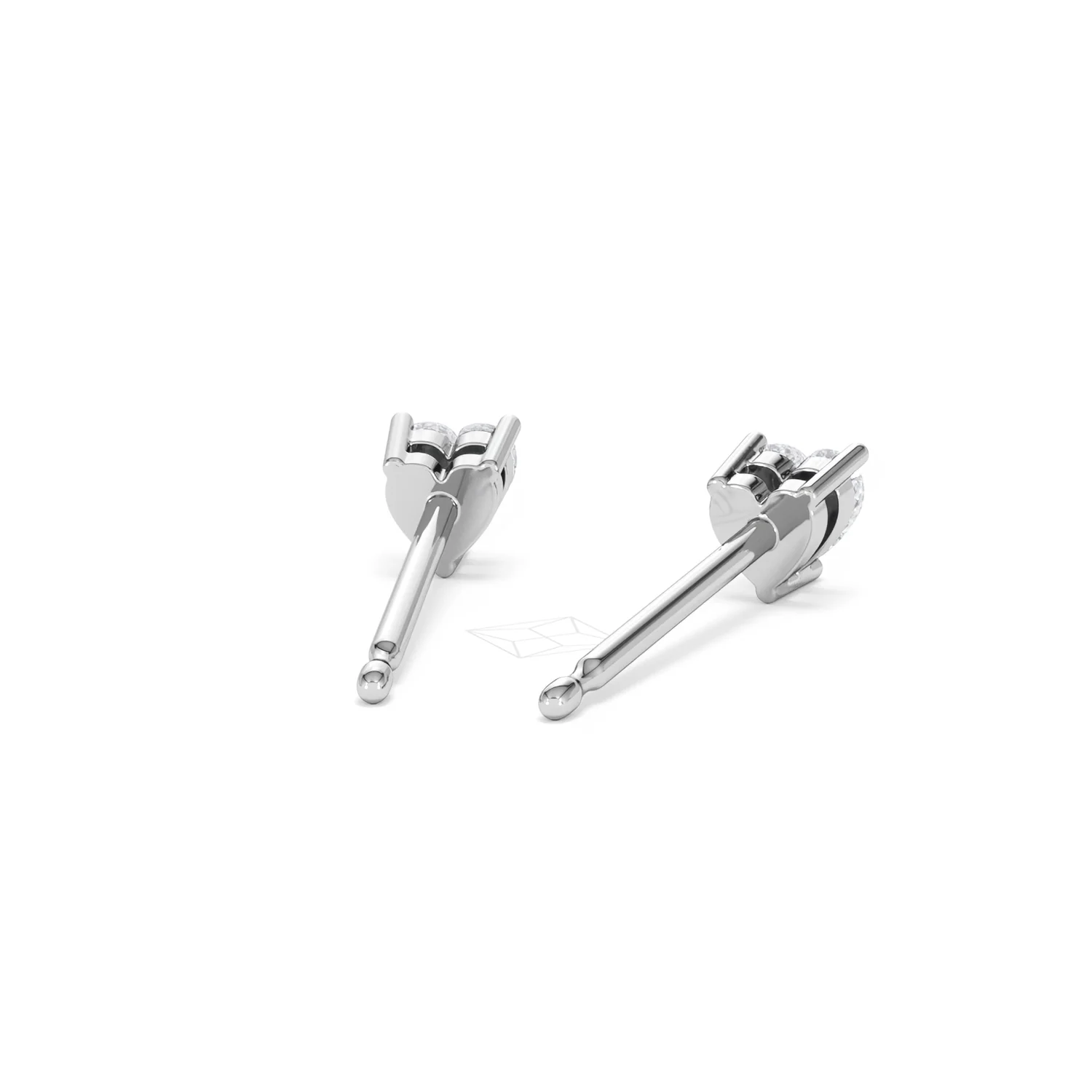 Naomi Heart Cut Lab Diamond Stud Earrings 0.30ct H/SI in 925 Silver - Image 46