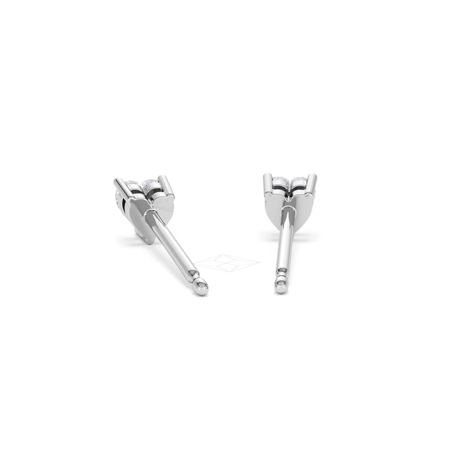 Naomi Heart Cut Lab Diamond Stud Earrings 0.30ct H/SI in 925 Silver - Image 51