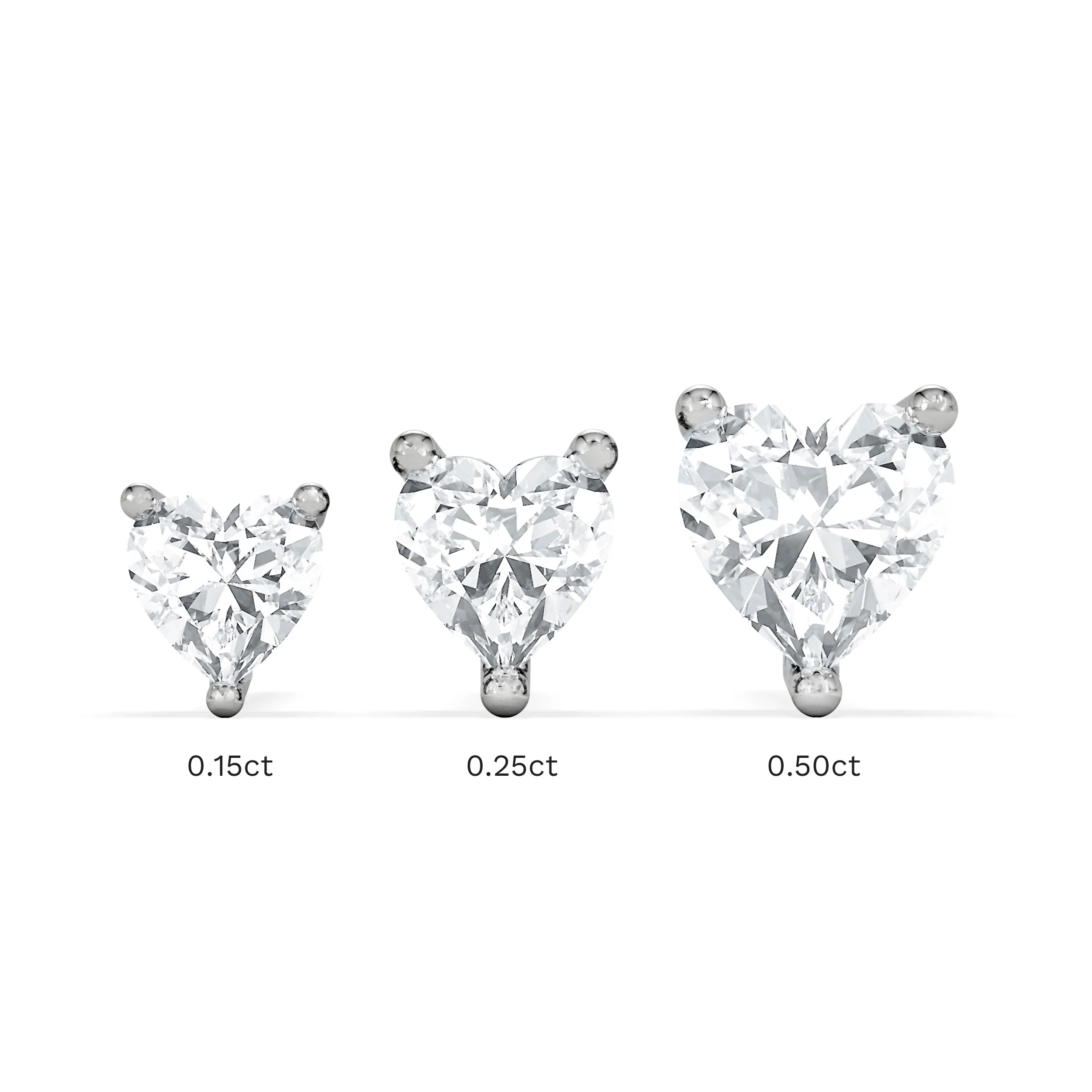 Naomi Heart Cut Lab Diamond Stud Earrings 0.30ct H/SI in 925 Silver - Image 7