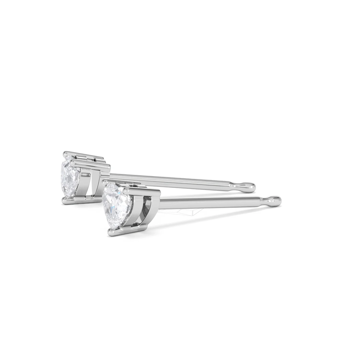 Naomi Heart Cut Lab Diamond Stud Earrings 0.30ct H/SI in 925 Silver - Image 75