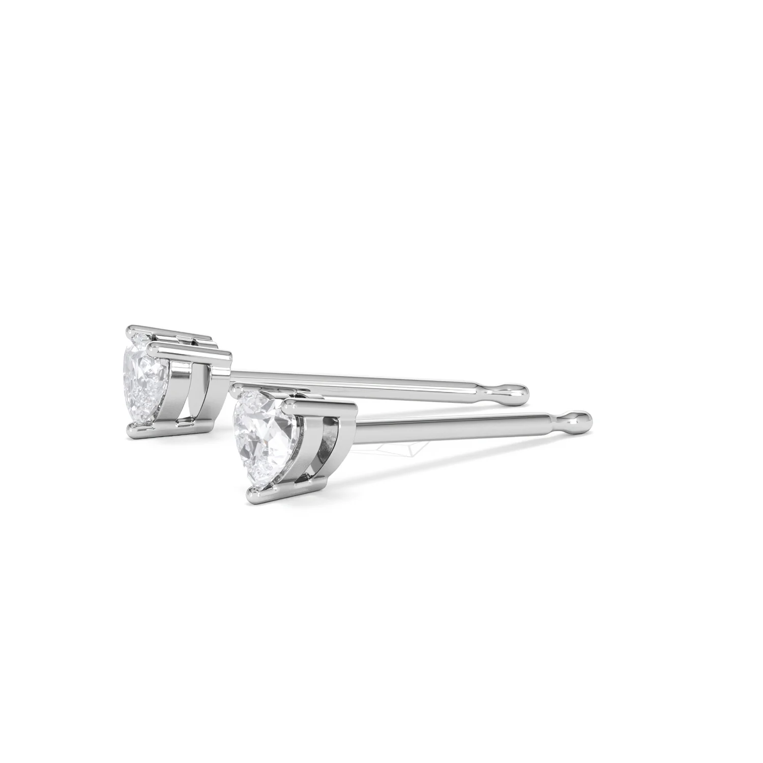 Naomi Heart Cut Lab Diamond Stud Earrings 0.30ct H/SI in 925 Silver - Image 76