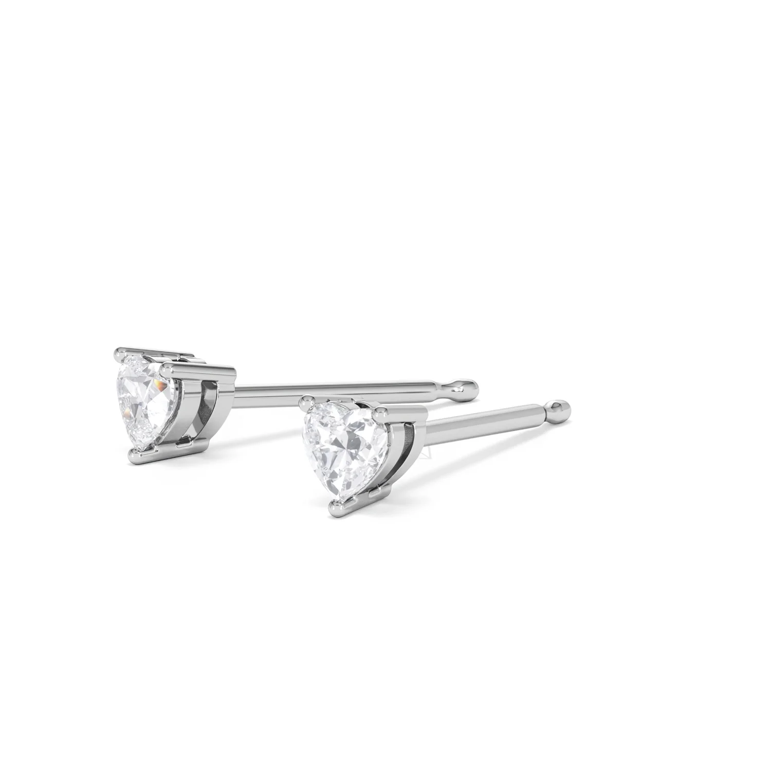 Naomi Heart Cut Lab Diamond Stud Earrings 0.30ct H/SI in 925 Silver - Image 80