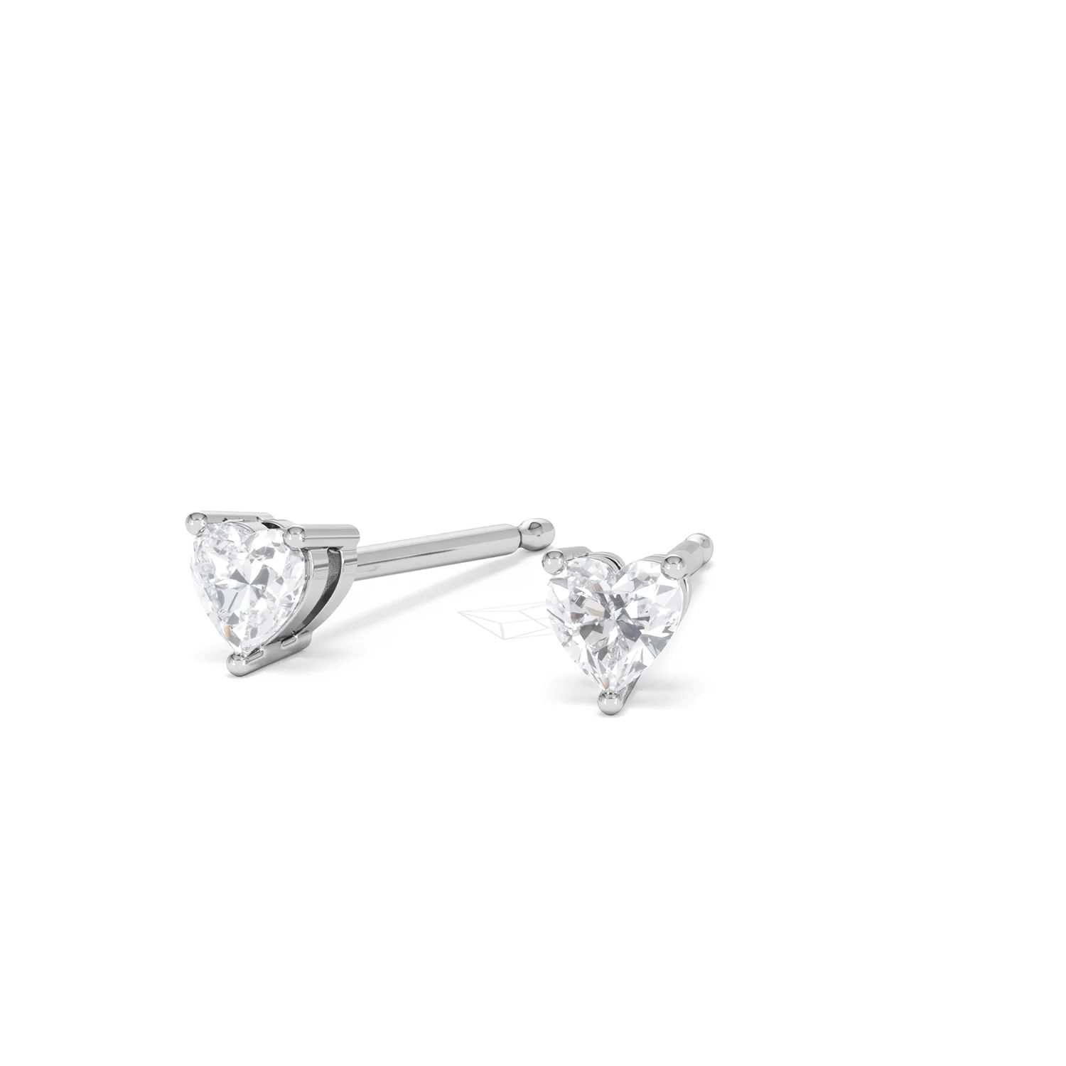 Naomi Heart Cut Lab Diamond Stud Earrings 0.30ct H/SI in 925 Silver - Image 85