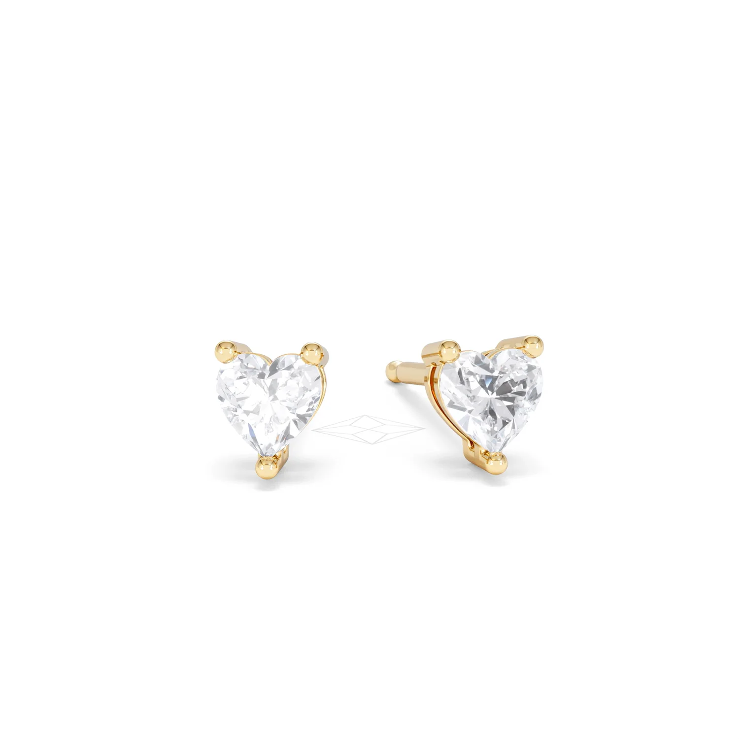Naomi Heart Cut Lab Diamond Stud Earrings 0.50ct H/SI in 9K Gold - Image 11