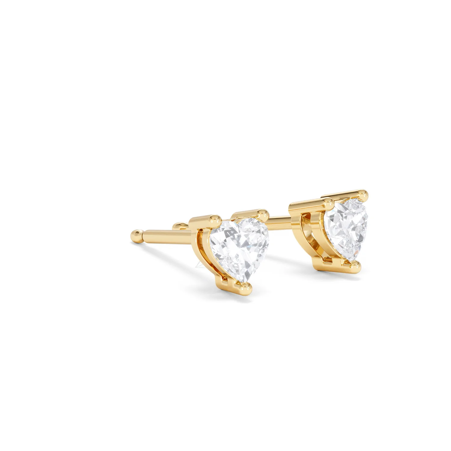 Naomi Heart Cut Lab Diamond Stud Earrings 0.50ct H/SI in 9K Gold - Image 18