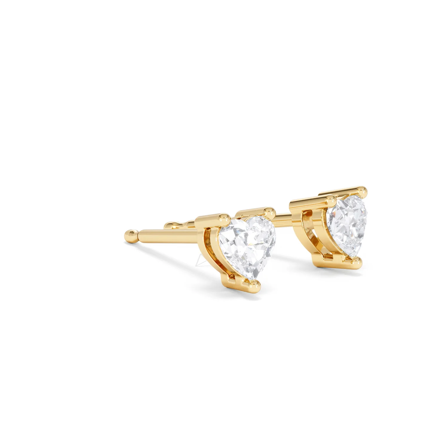 Naomi Heart Cut Lab Diamond Stud Earrings 0.50ct H/SI in 9K Gold - Image 19