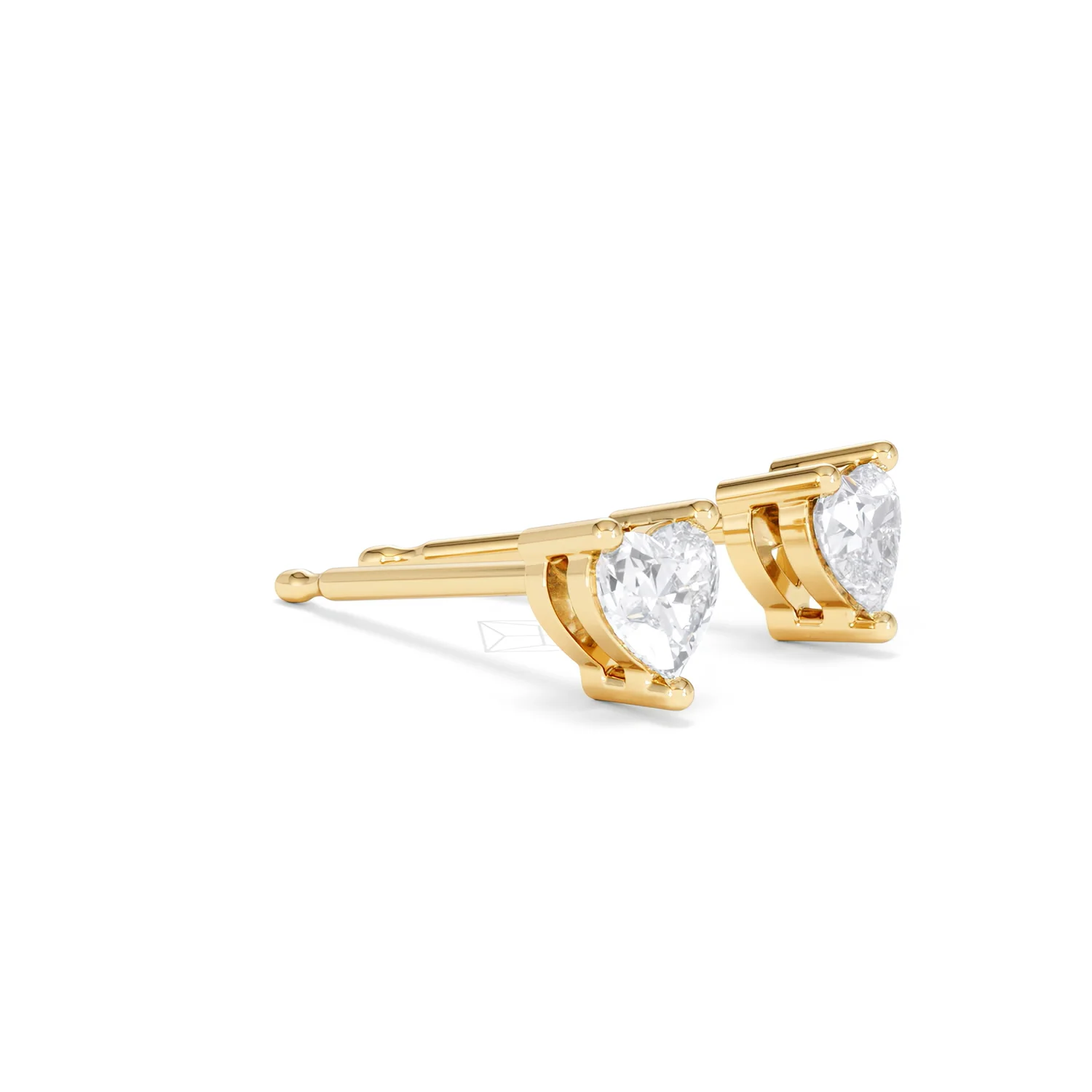 Naomi Heart Cut Lab Diamond Stud Earrings 0.50ct H/SI in 9K Gold - Image 21