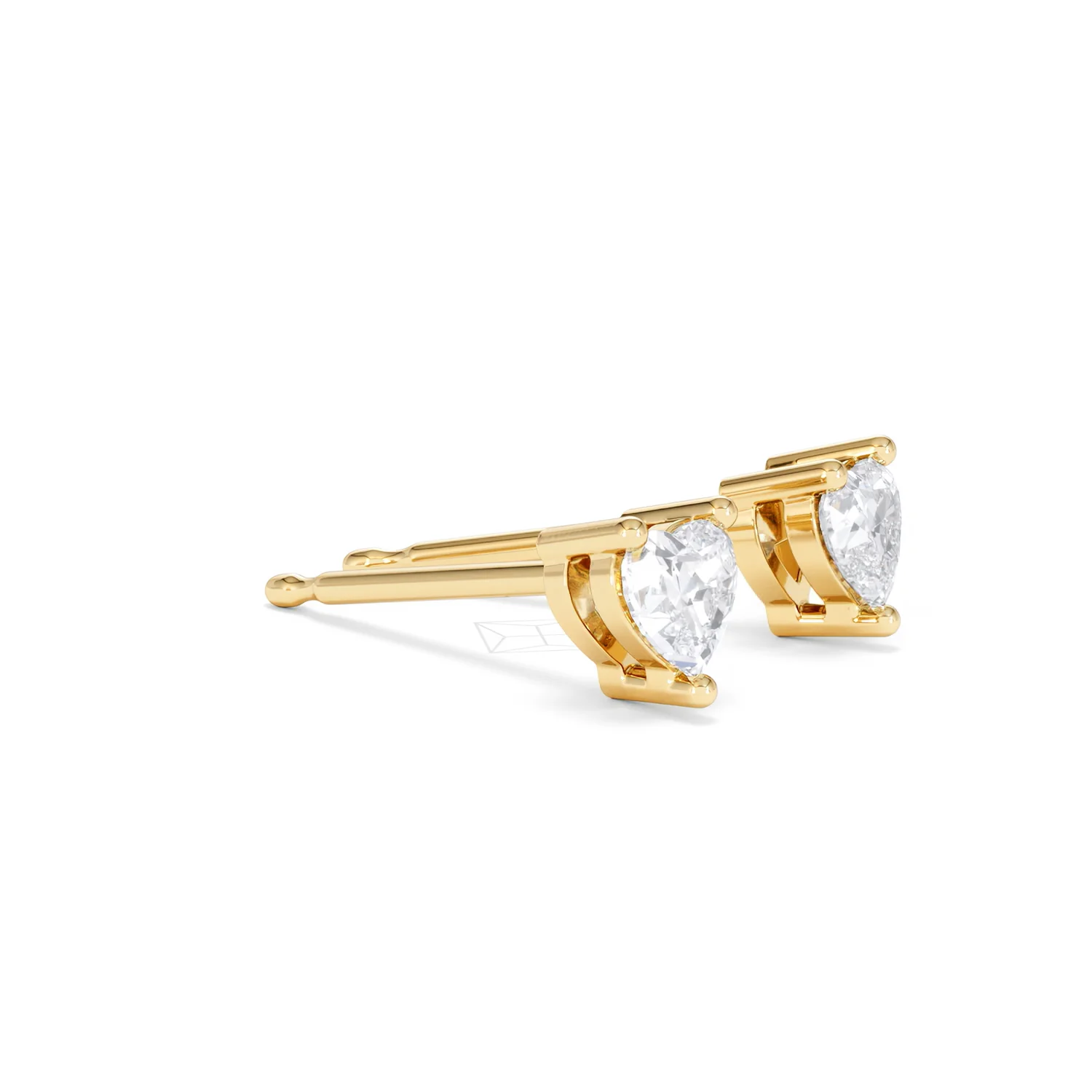 Naomi Heart Cut Lab Diamond Stud Earrings 0.50ct H/SI in 9K Gold - Image 22