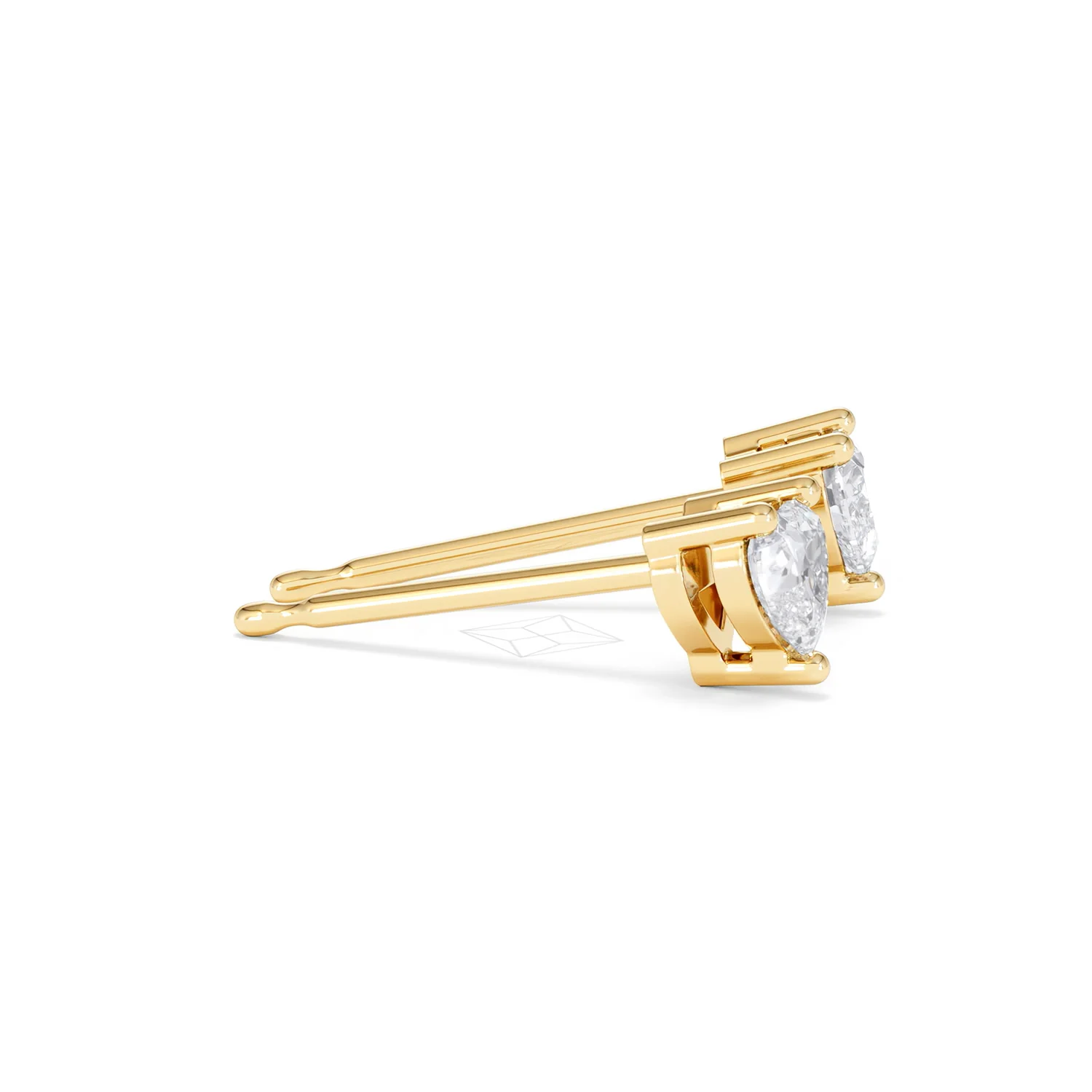 Naomi Heart Cut Lab Diamond Stud Earrings 0.50ct H/SI in 9K Gold - Image 27