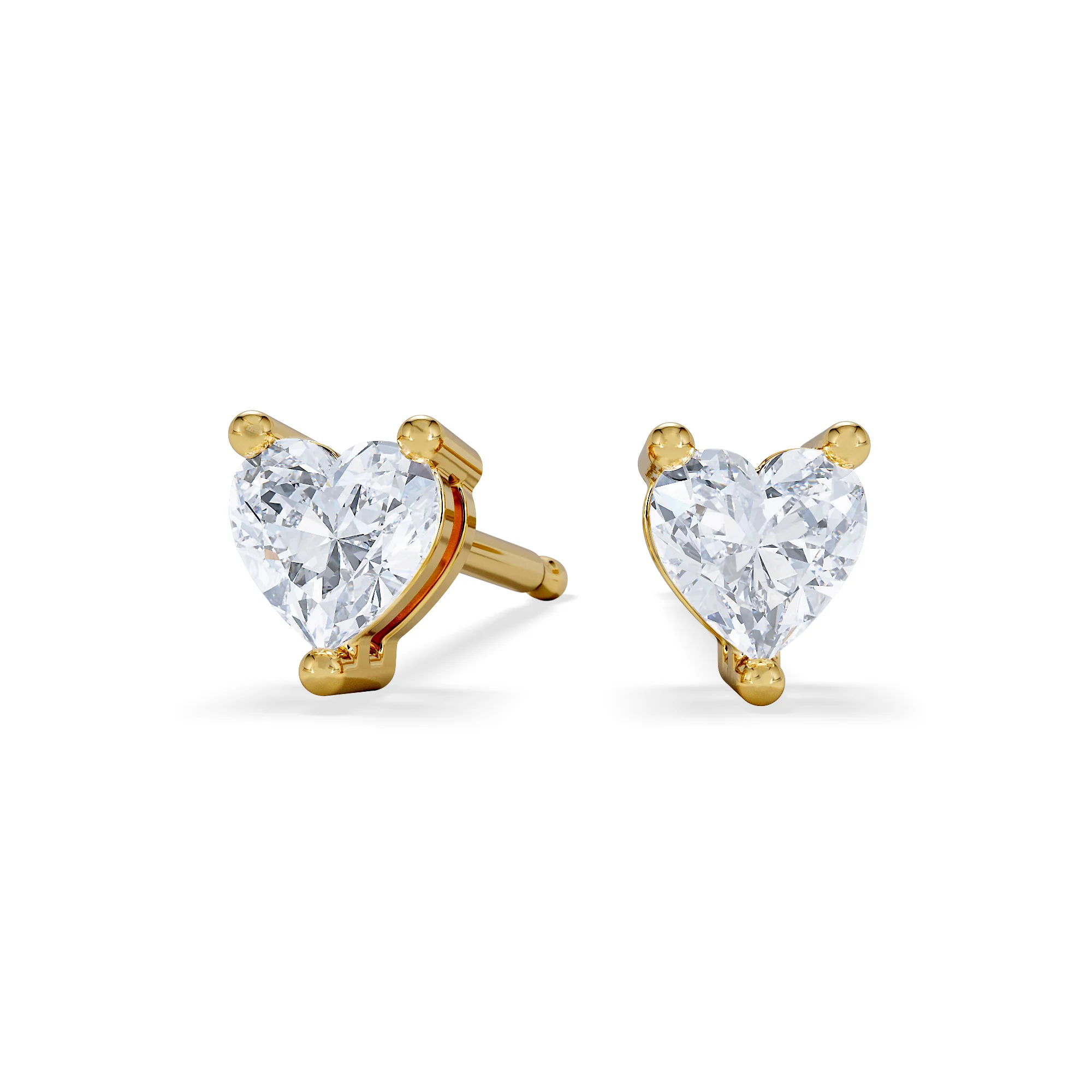 Naomi Heart Cut Lab Diamond Stud Earrings 0.50ct H/SI in 9K Gold - Image 3