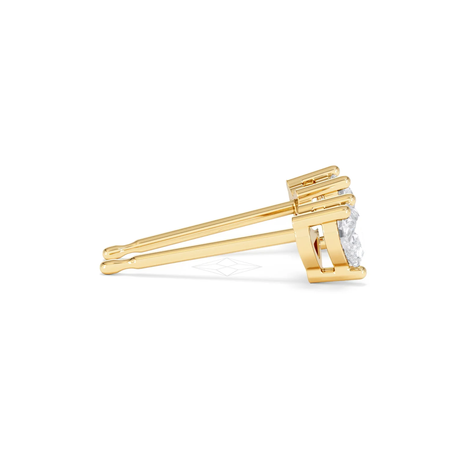 Naomi Heart Cut Lab Diamond Stud Earrings 0.50ct H/SI in 9K Gold - Image 30