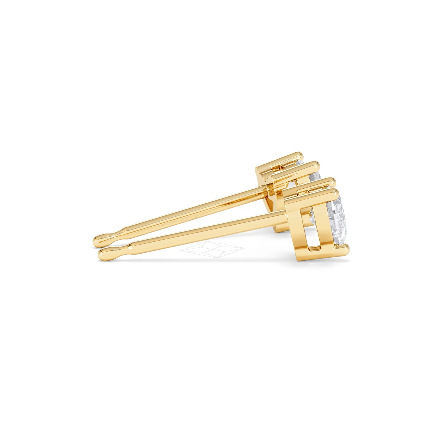 Naomi Heart Cut Lab Diamond Stud Earrings 0.50ct H/SI in 9K Gold - Image 32