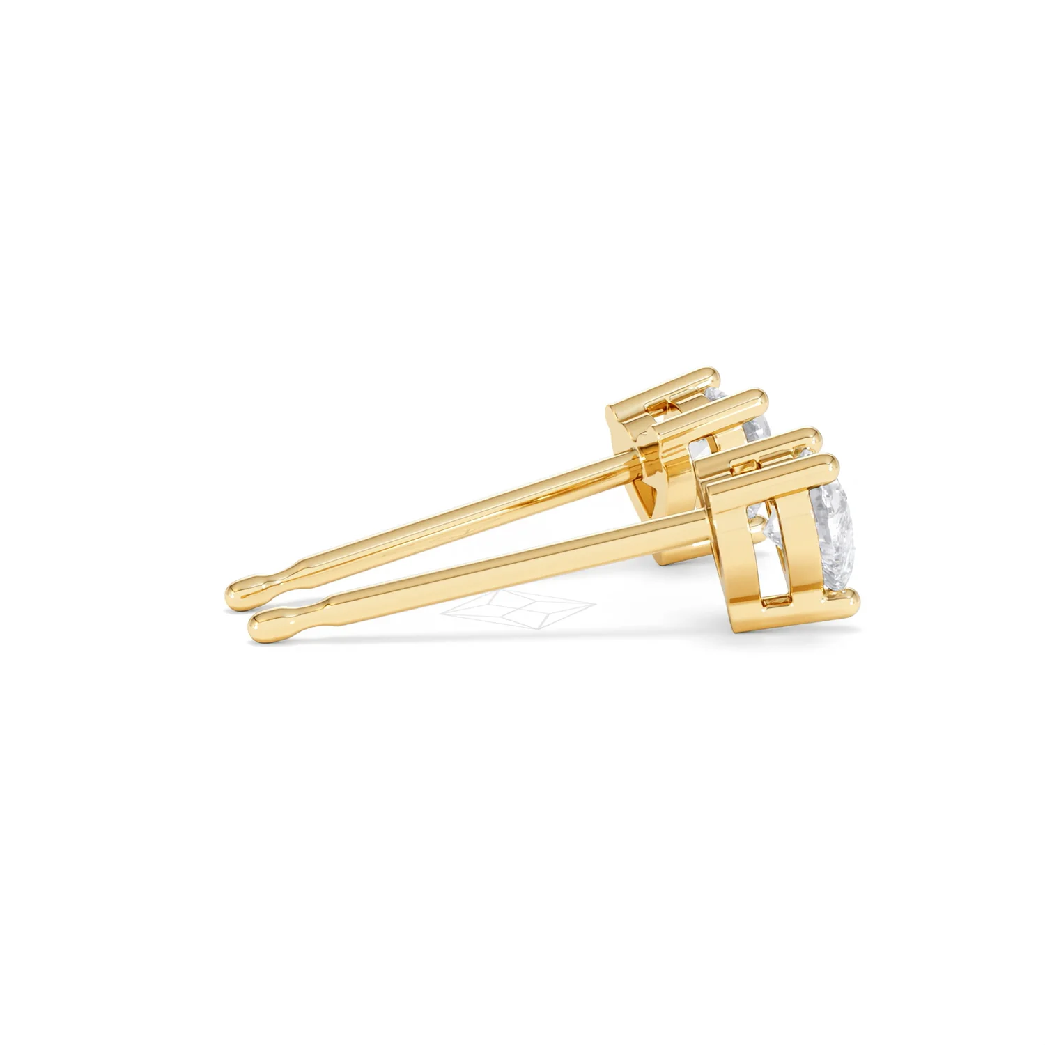 Naomi Heart Cut Lab Diamond Stud Earrings 0.50ct H/SI in 9K Gold - Image 33
