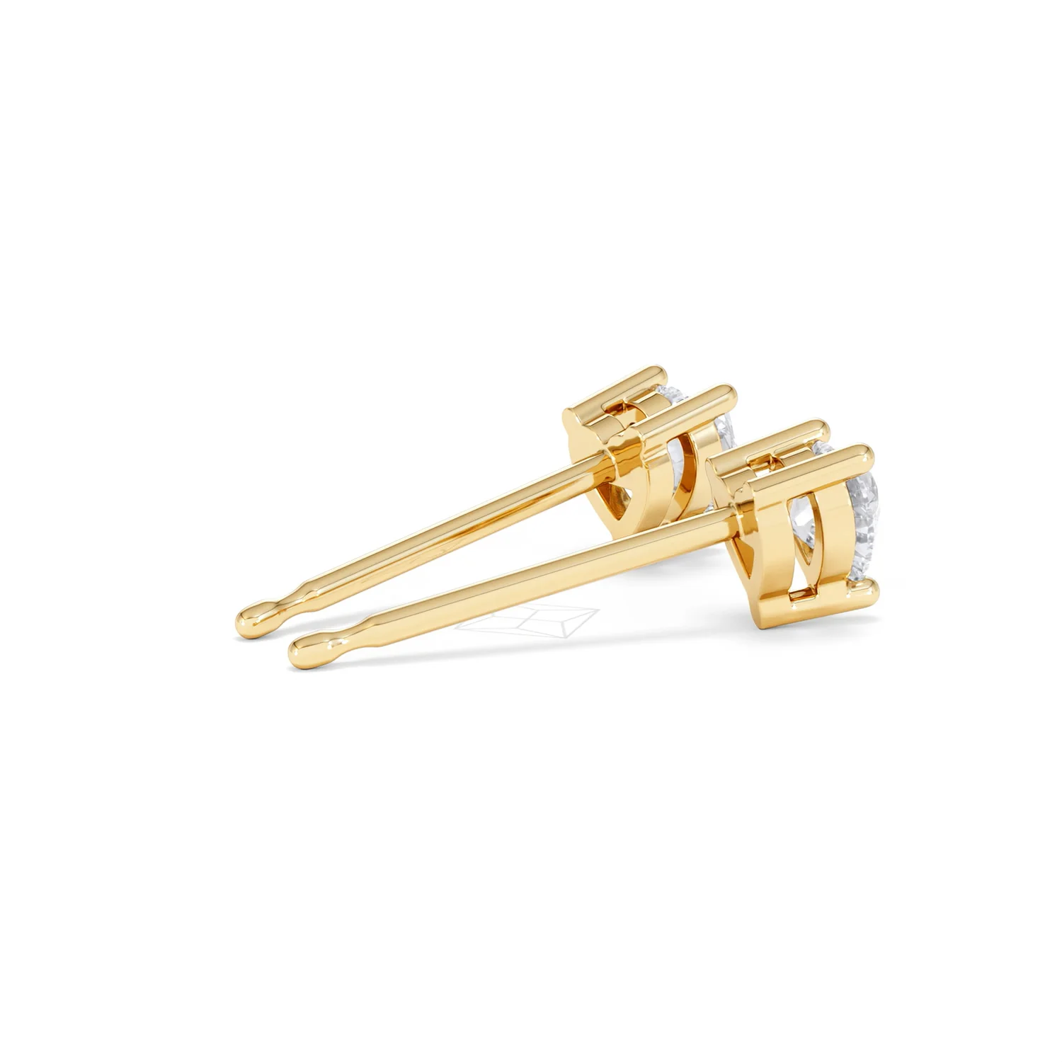 Naomi Heart Cut Lab Diamond Stud Earrings 0.50ct H/SI in 9K Gold - Image 36