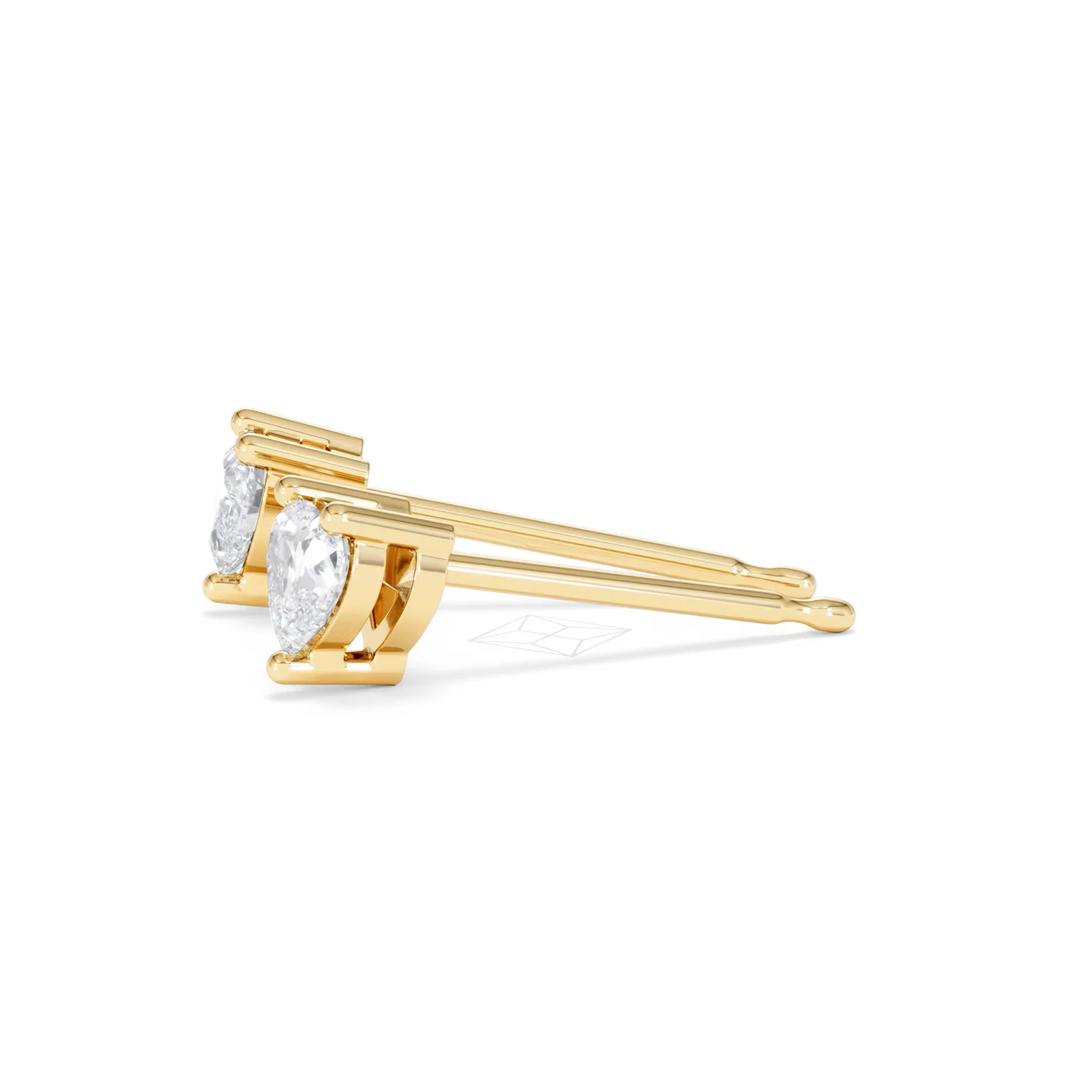 Naomi Heart Cut Lab Diamond Stud Earrings 0.50ct H/SI in 9K Gold - Image 73