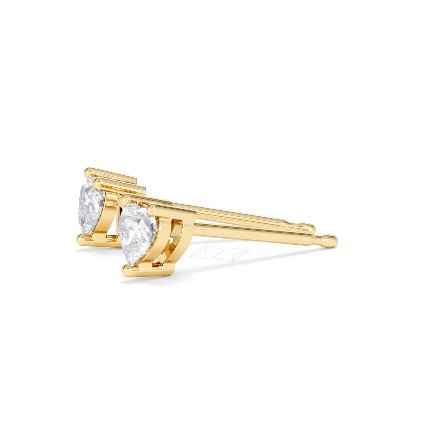 Naomi Heart Cut Lab Diamond Stud Earrings 0.50ct H/SI in 9K Gold - Image 75