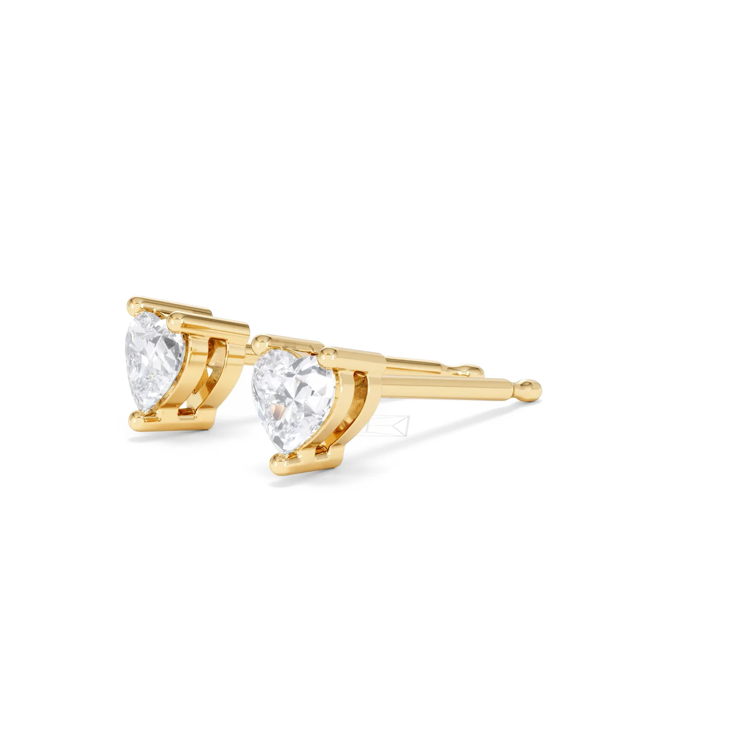 Naomi Heart Cut Lab Diamond Stud Earrings 0.50ct H/SI in 9K Gold - Image 79