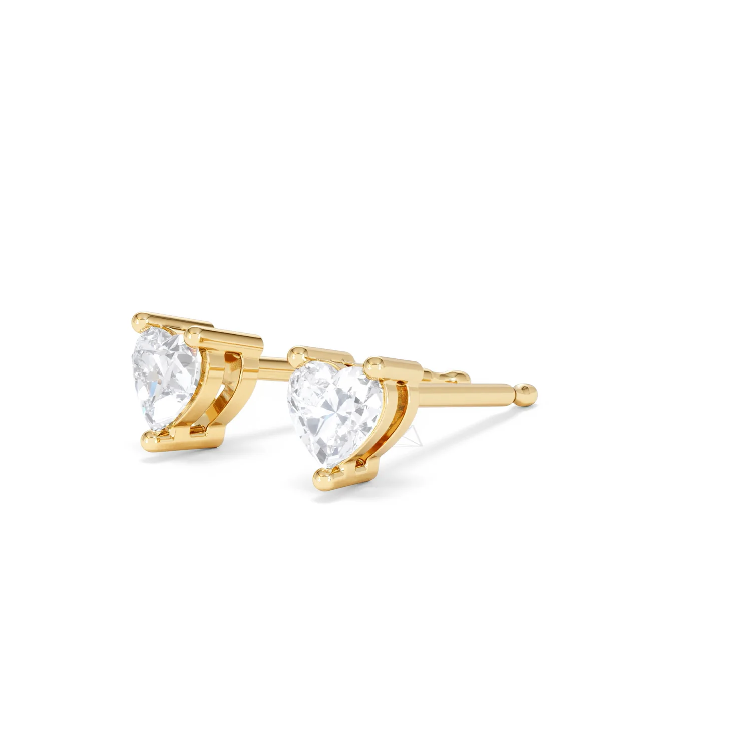 Naomi Heart Cut Lab Diamond Stud Earrings 0.50ct H/SI in 9K Gold - Image 81