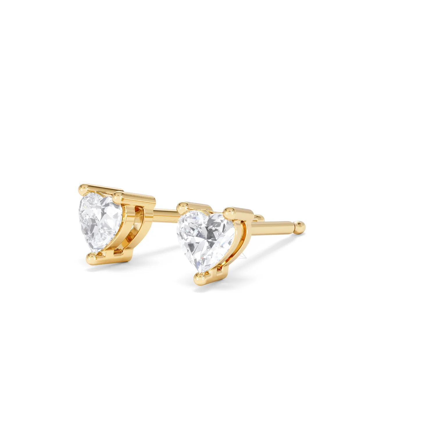 Naomi Heart Cut Lab Diamond Stud Earrings 0.50ct H/SI in 9K Gold - Image 82