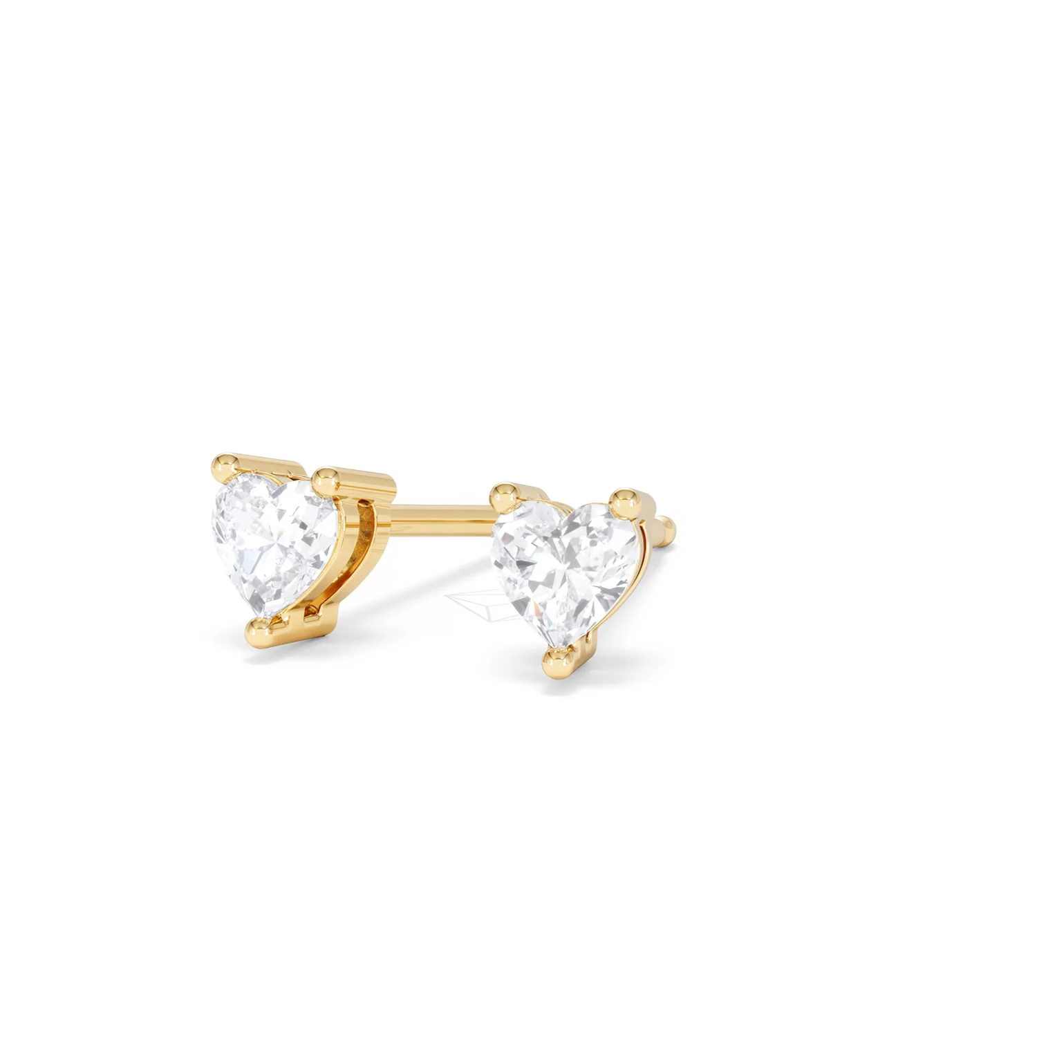 Naomi Heart Cut Lab Diamond Stud Earrings 0.50ct H/SI in 9K Gold - Image 85