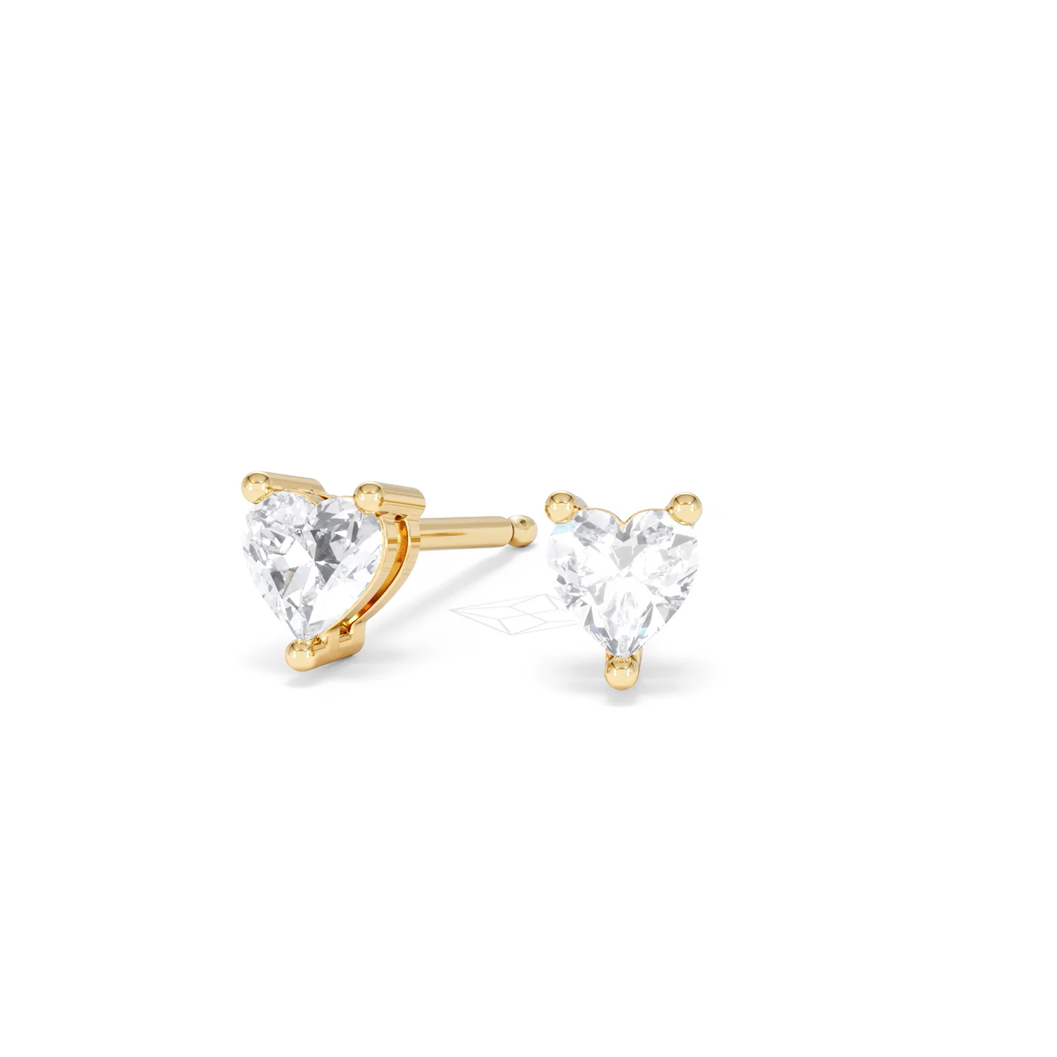 Naomi Heart Cut Lab Diamond Stud Earrings 0.50ct H/SI in 9K Gold - Image 87