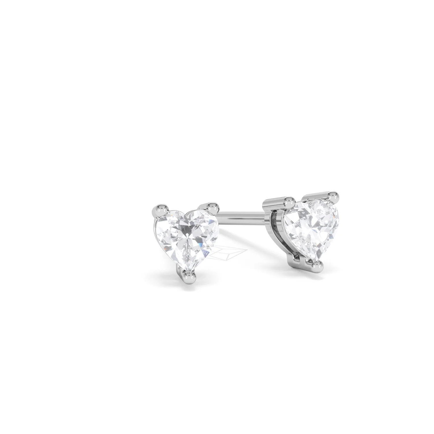 Naomi Heart Cut Lab Diamond Stud Earrings 0.50ct H/SI in 9K White Gold - Image 14