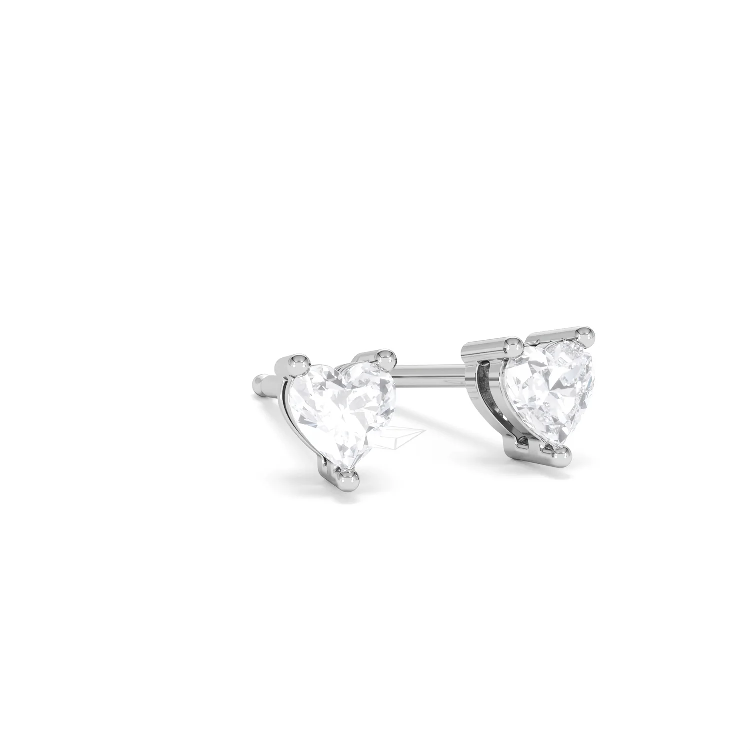 Naomi Heart Cut Lab Diamond Stud Earrings 0.50ct H/SI in 9K White Gold - Image 15