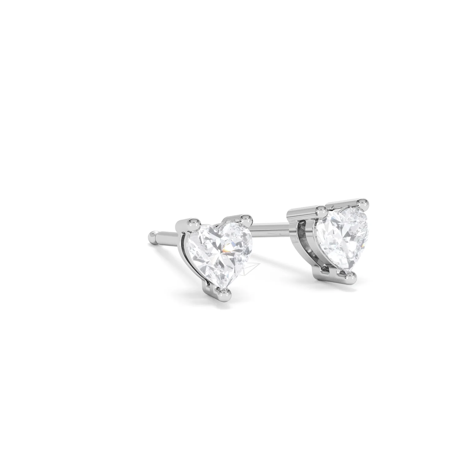 Naomi Heart Cut Lab Diamond Stud Earrings 0.50ct H/SI in 9K White Gold - Image 16