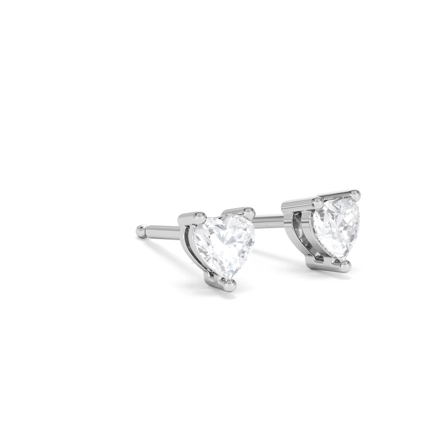 Naomi Heart Cut Lab Diamond Stud Earrings 0.50ct H/SI in 9K White Gold - Image 17