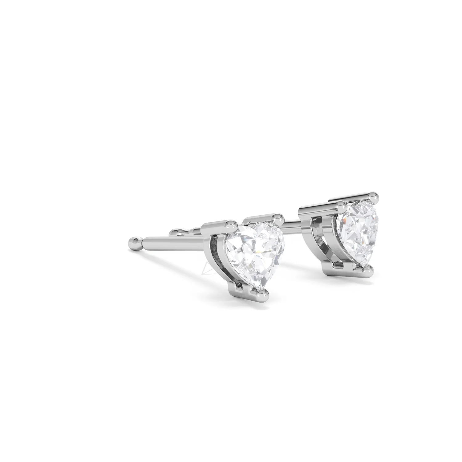 Naomi Heart Cut Lab Diamond Stud Earrings 0.50ct H/SI in 9K White Gold - Image 19