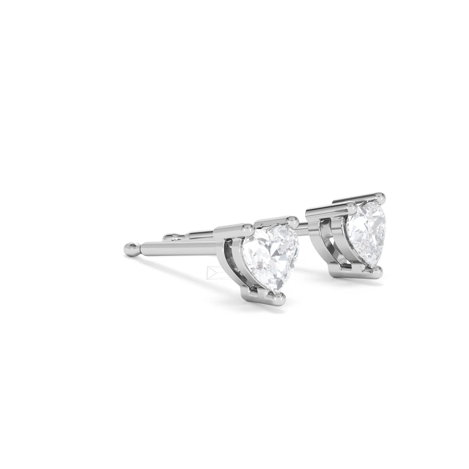 Naomi Heart Cut Lab Diamond Stud Earrings 0.50ct H/SI in 9K White Gold - Image 20