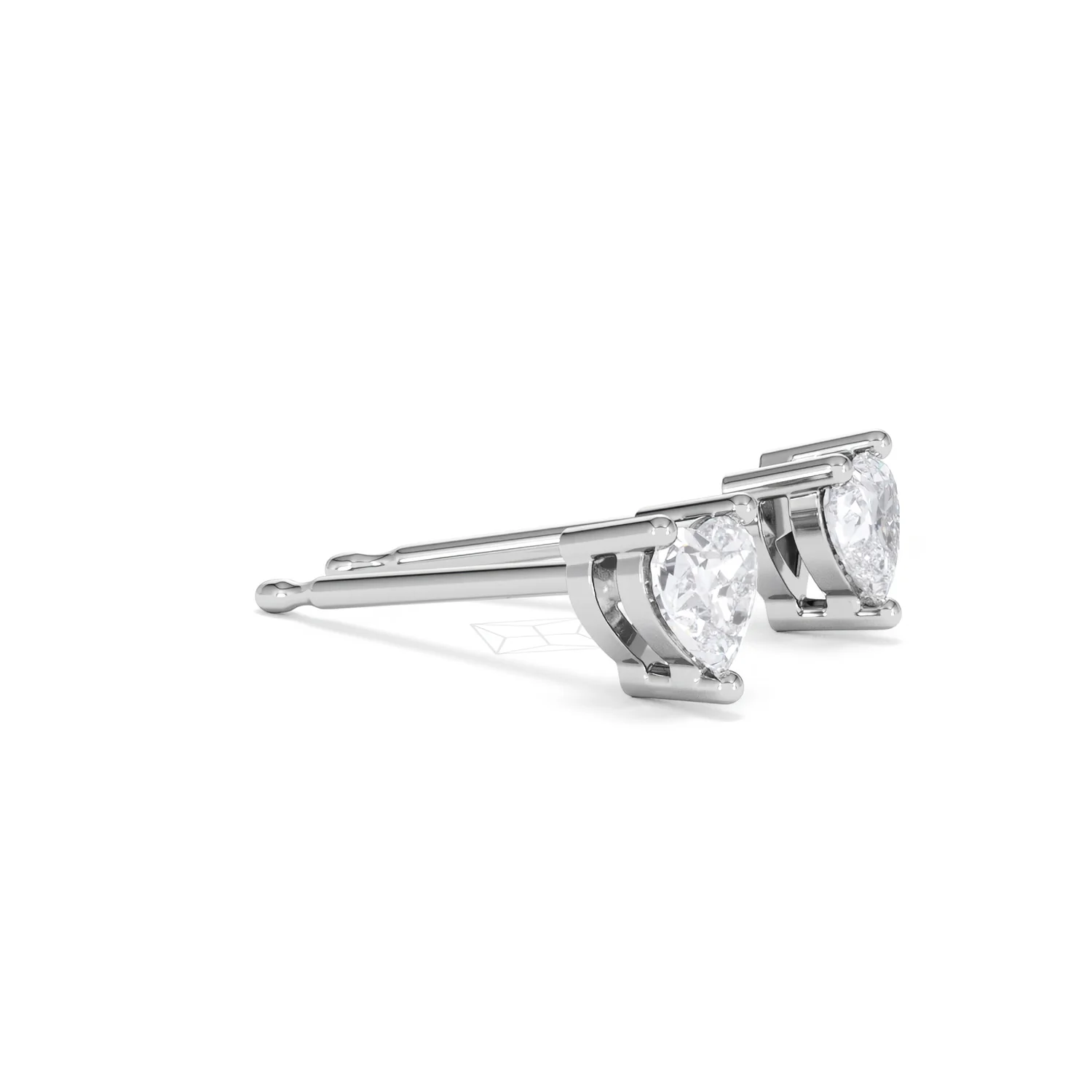 Naomi Heart Cut Lab Diamond Stud Earrings 0.50ct H/SI in 9K White Gold - Image 23
