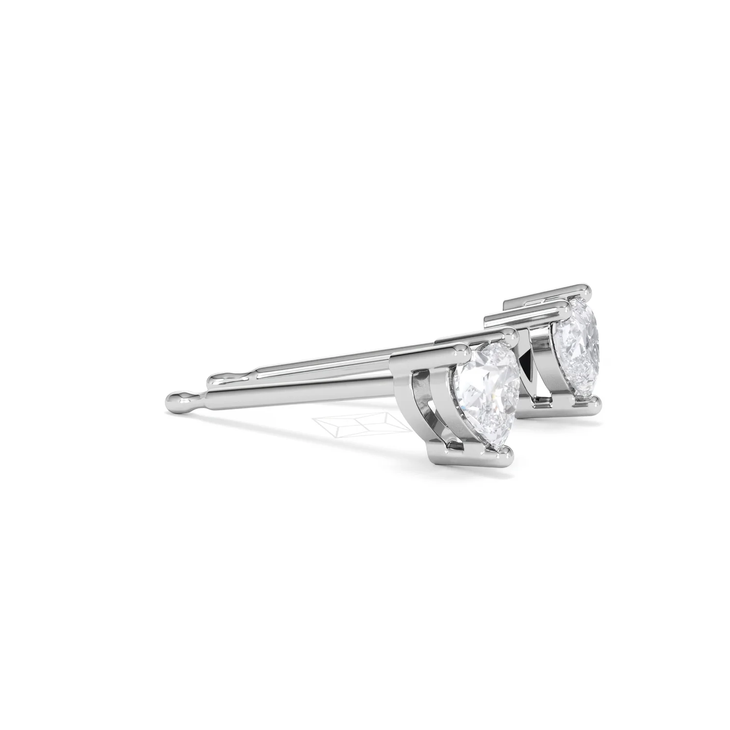 Naomi Heart Cut Lab Diamond Stud Earrings 0.50ct H/SI in 9K White Gold - Image 24