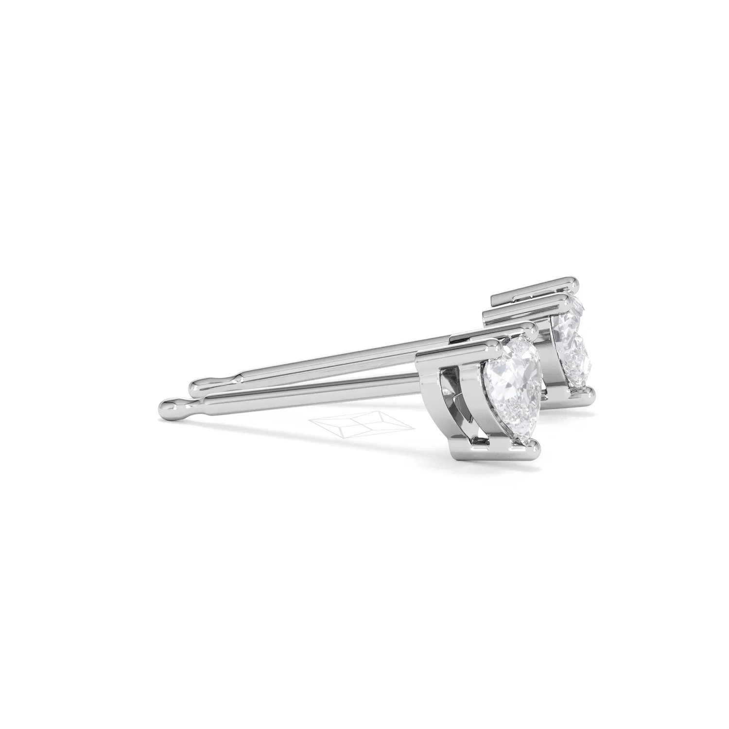 Naomi Heart Cut Lab Diamond Stud Earrings 0.50ct H/SI in 9K White Gold - Image 26