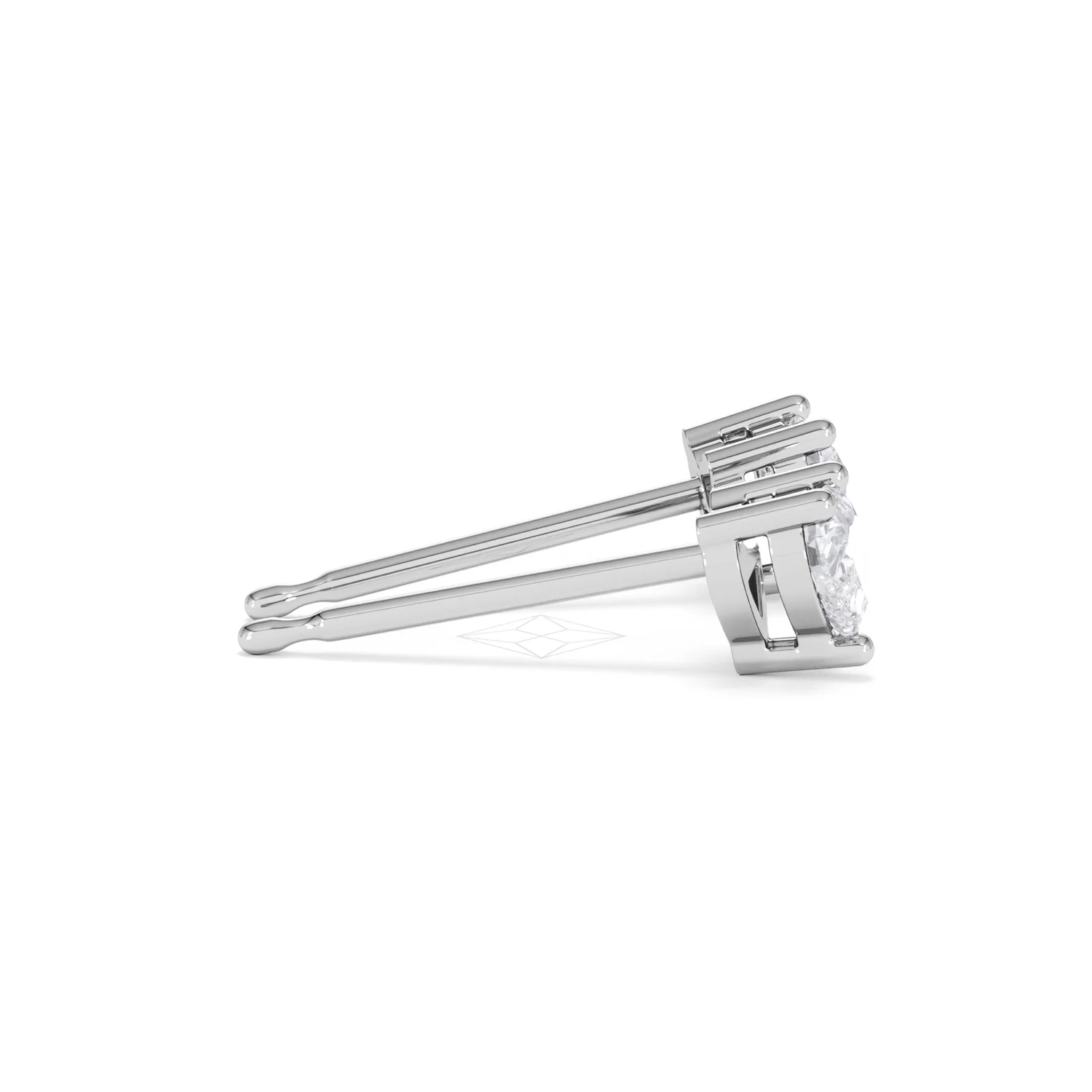 Naomi Heart Cut Lab Diamond Stud Earrings 0.50ct H/SI in 9K White Gold - Image 30