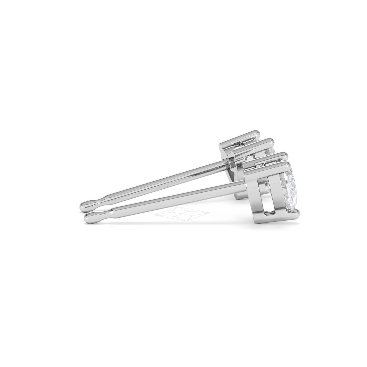 Naomi Heart Cut Lab Diamond Stud Earrings 0.50ct H/SI in 9K White Gold - Image 32