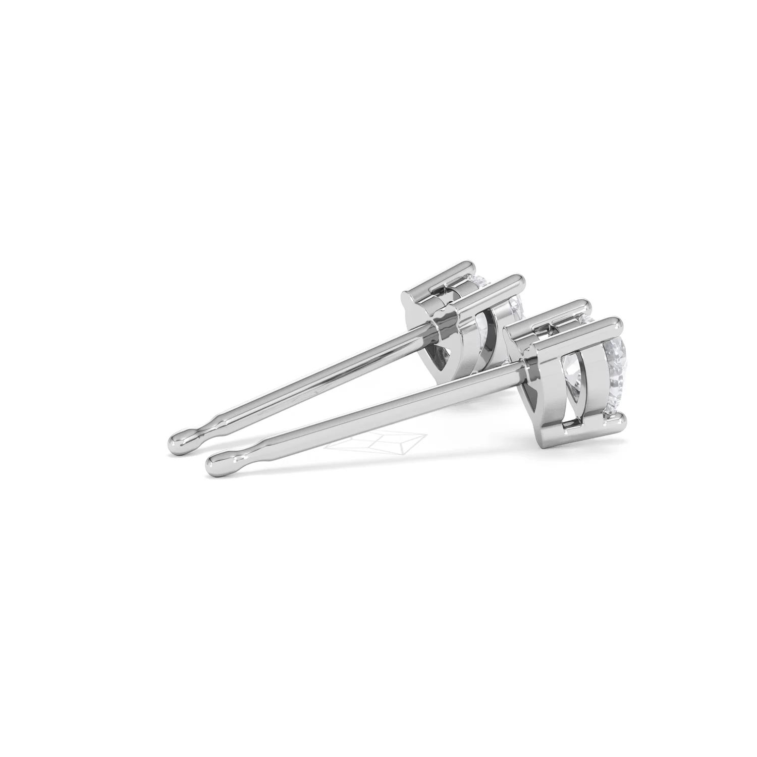 Naomi Heart Cut Lab Diamond Stud Earrings 0.50ct H/SI in 9K White Gold - Image 36