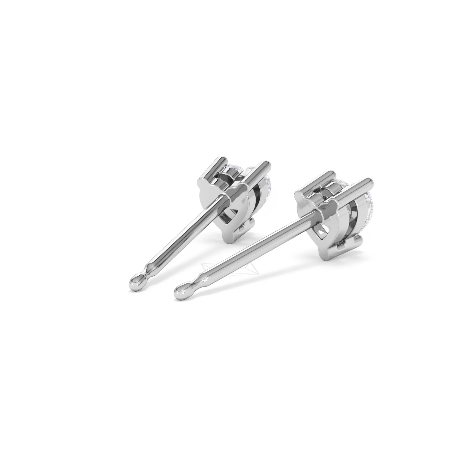 Naomi Heart Cut Lab Diamond Stud Earrings 0.50ct H/SI in 9K White Gold - Image 42